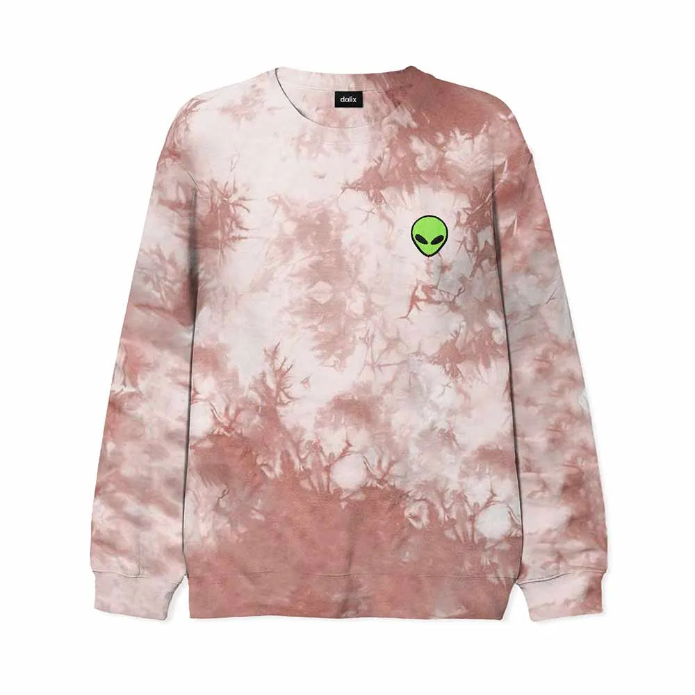 Dalix Alien Tie Dye Crewneck Sweatshirt