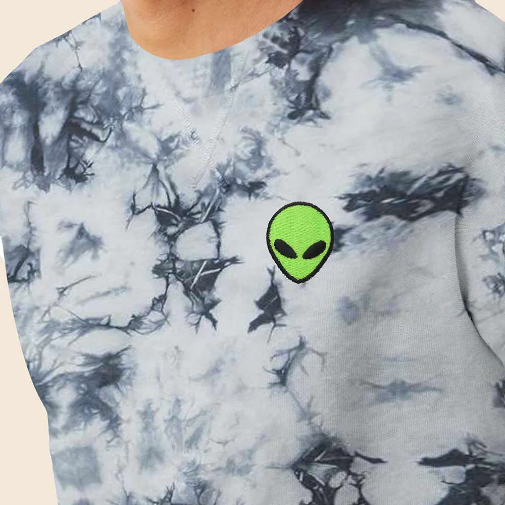 Dalix Alien Tie Dye Crewneck Sweatshirt