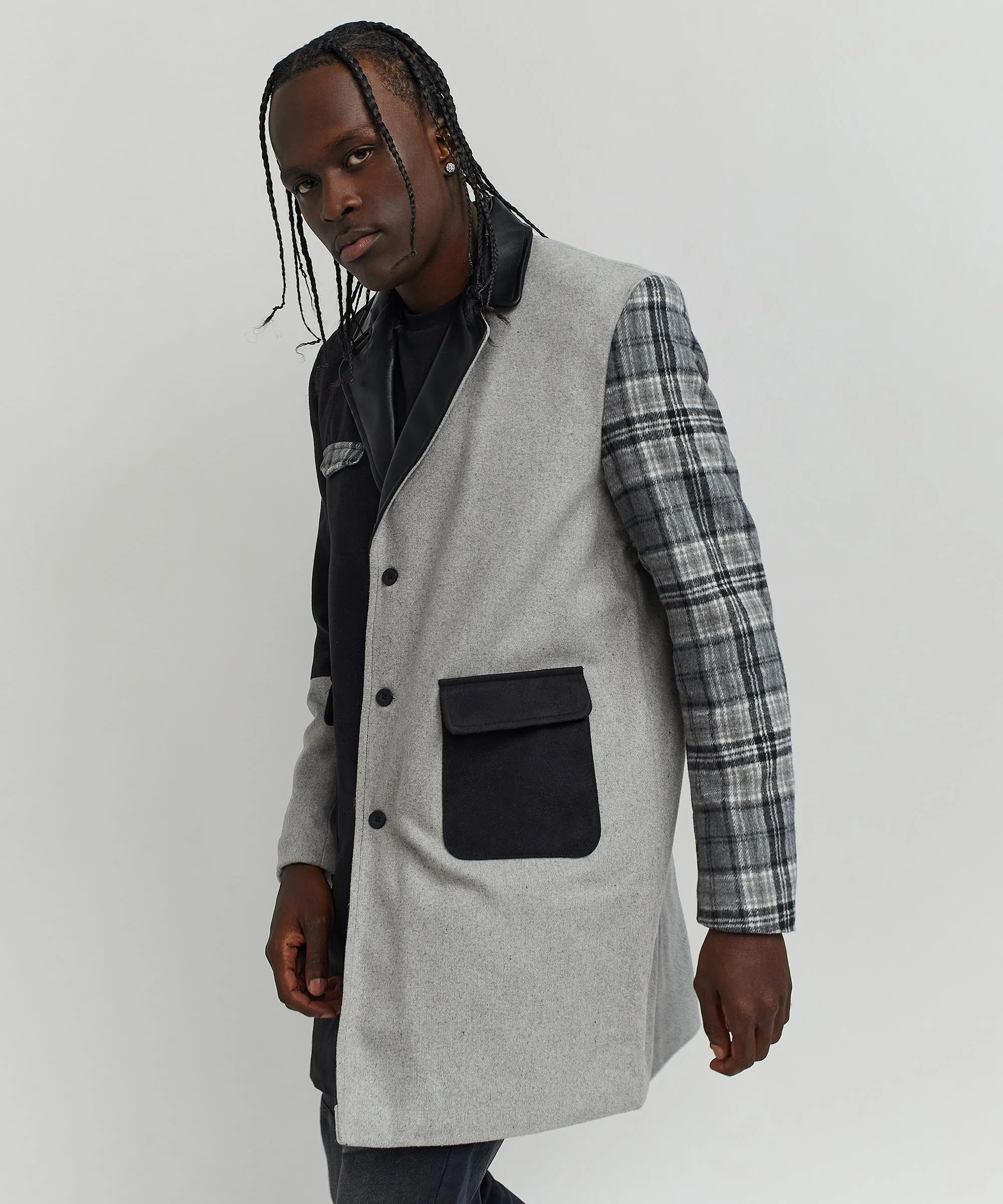 Dapper Mixed Wool Top Coat - Grey