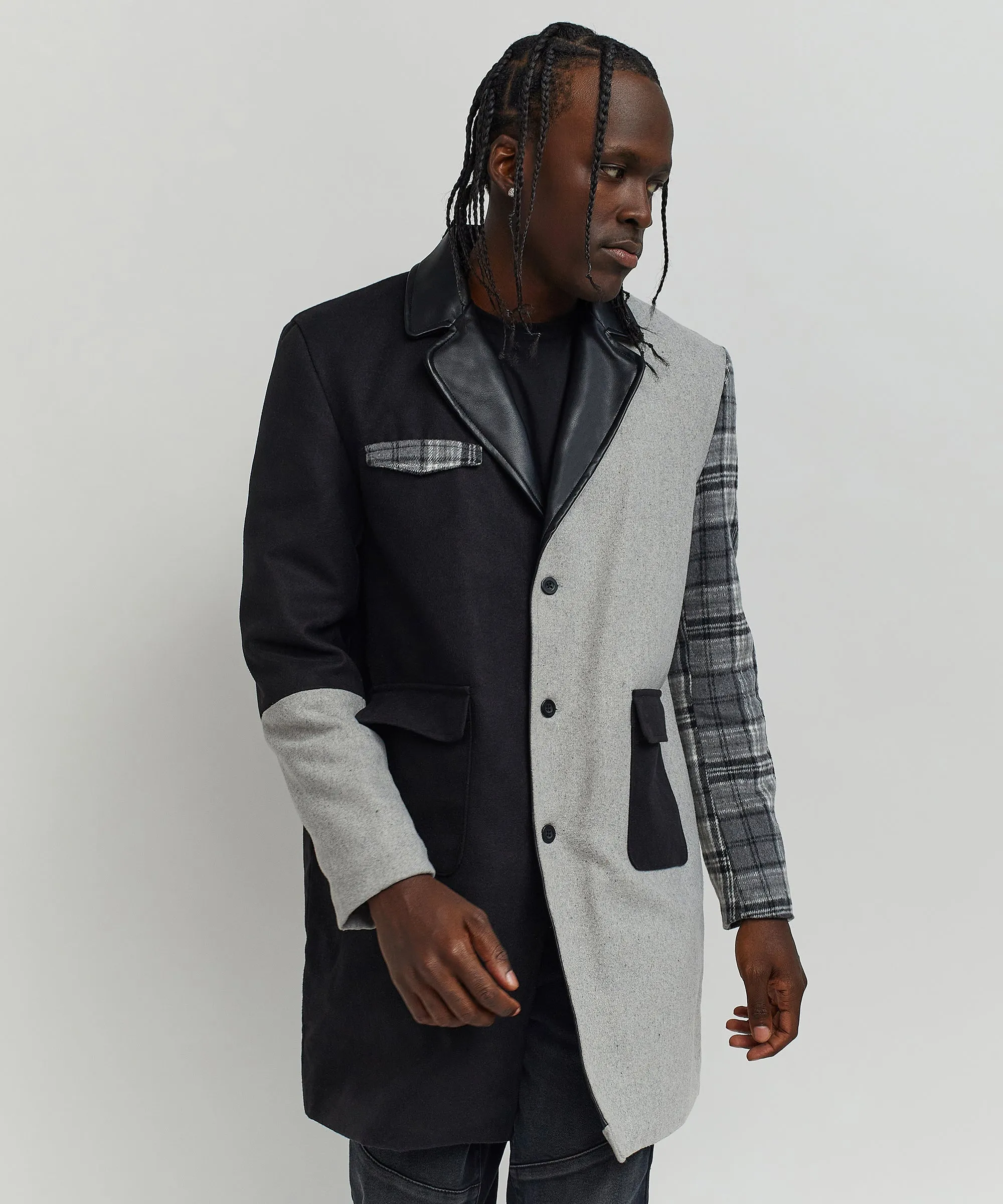 Dapper Mixed Wool Top Coat - Grey