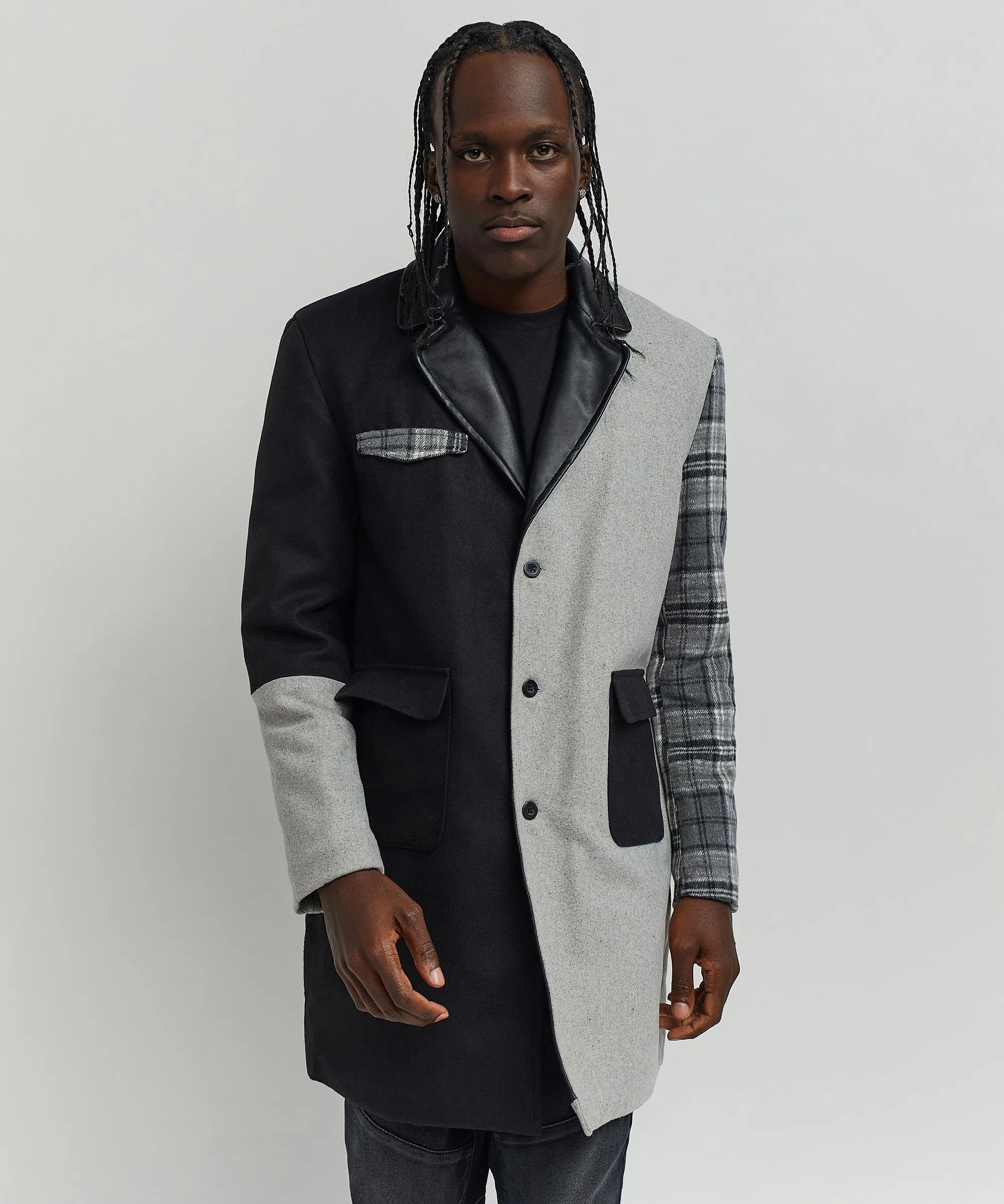 Dapper Mixed Wool Top Coat - Grey