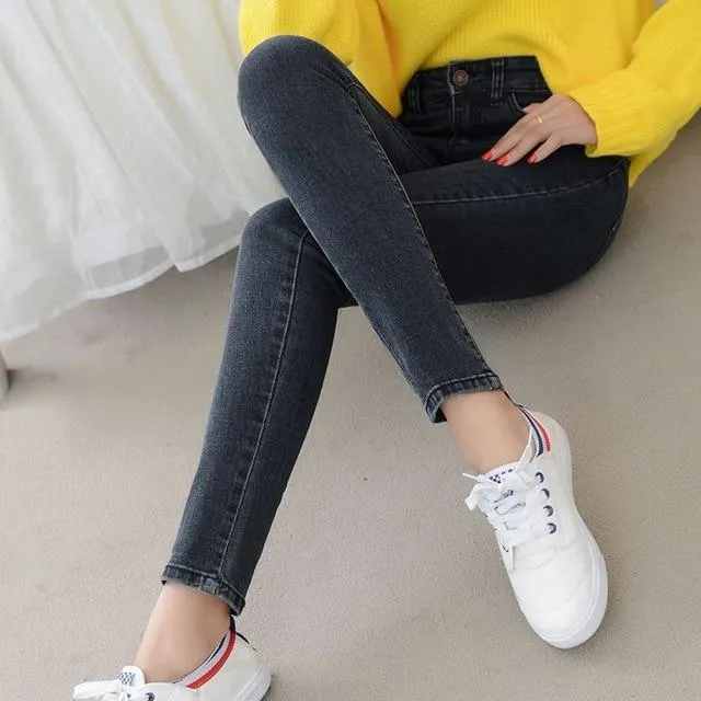 Denim Jeans Women High Waist Stretch Pencil Skinny Ankle-length Pants