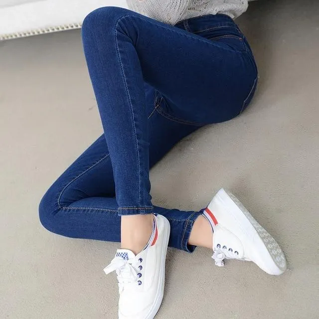 Denim Jeans Women High Waist Stretch Pencil Skinny Ankle-length Pants