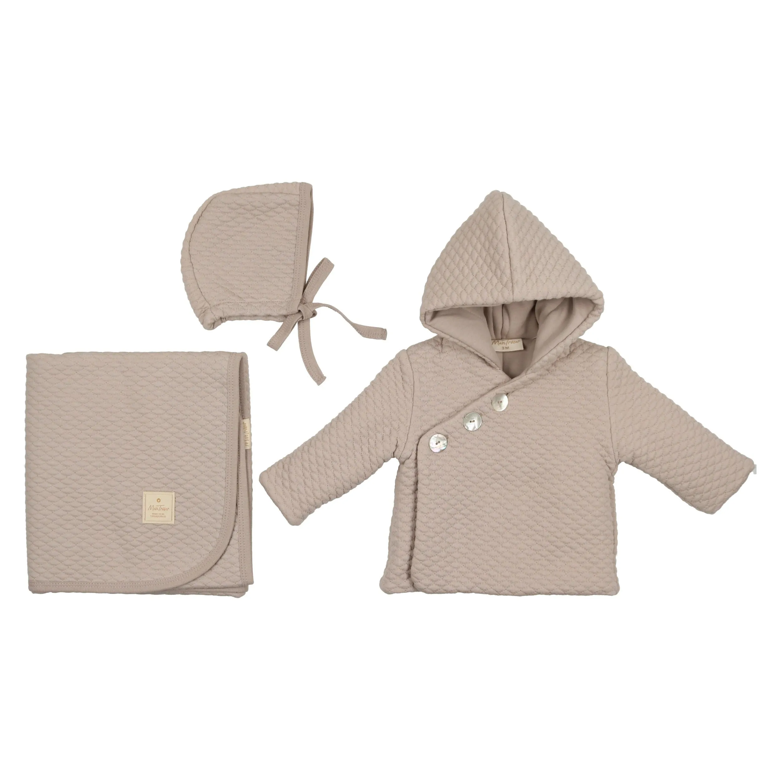 Diamond Stitches Jacket Layette Set