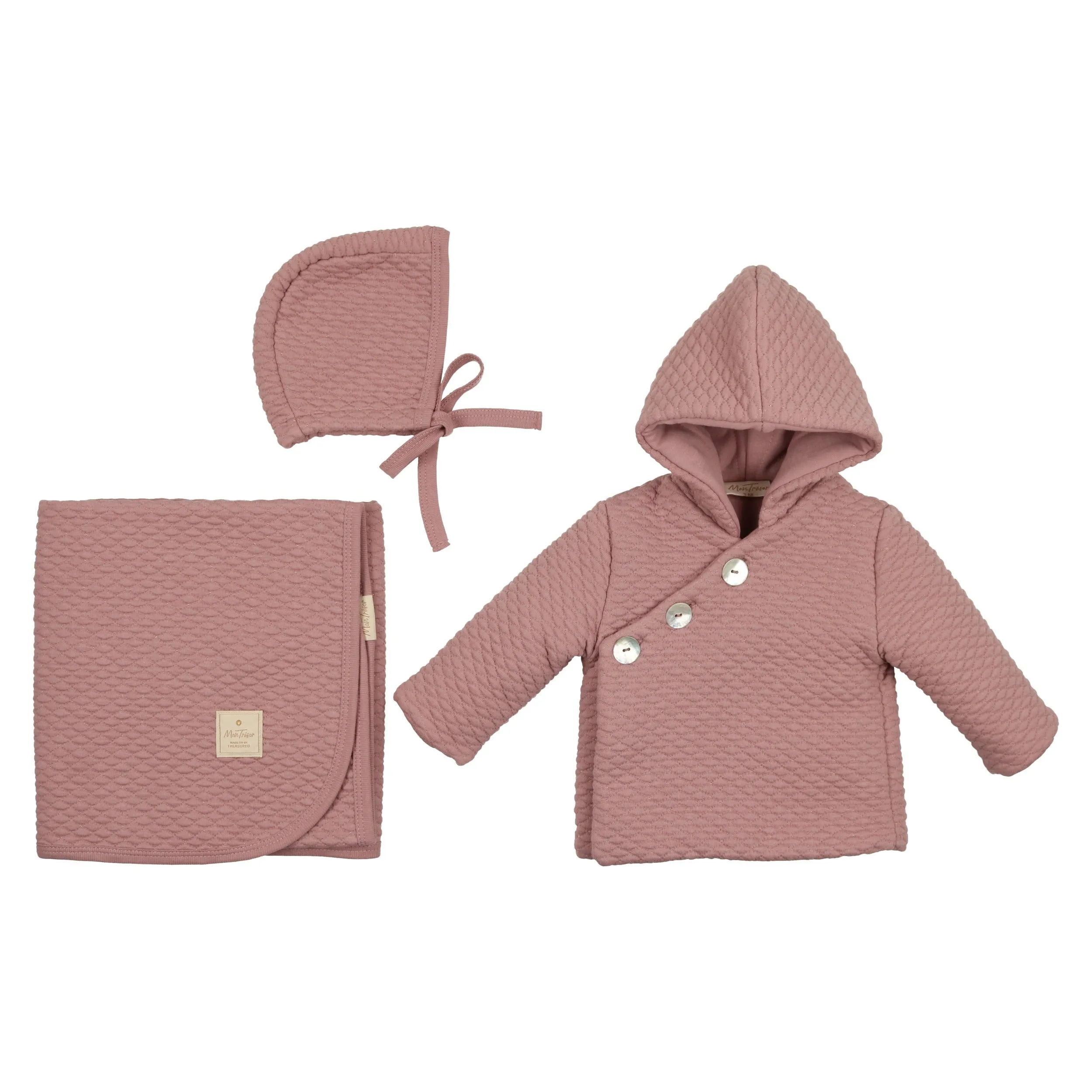 Diamond Stitches Jacket Layette Set