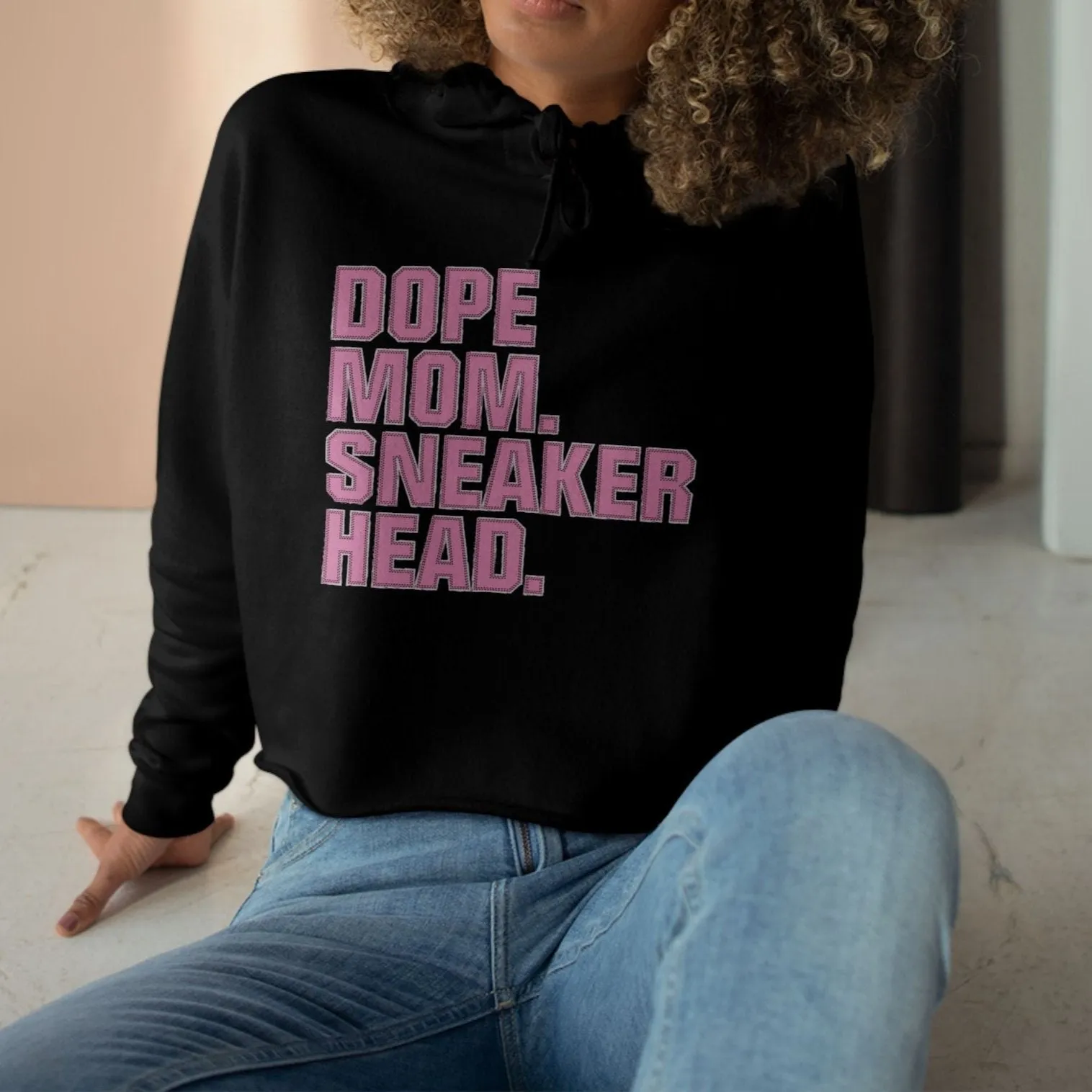 Dope Mom Sneakerhead Crop Hoodie Matching Jordan 4 Orchid