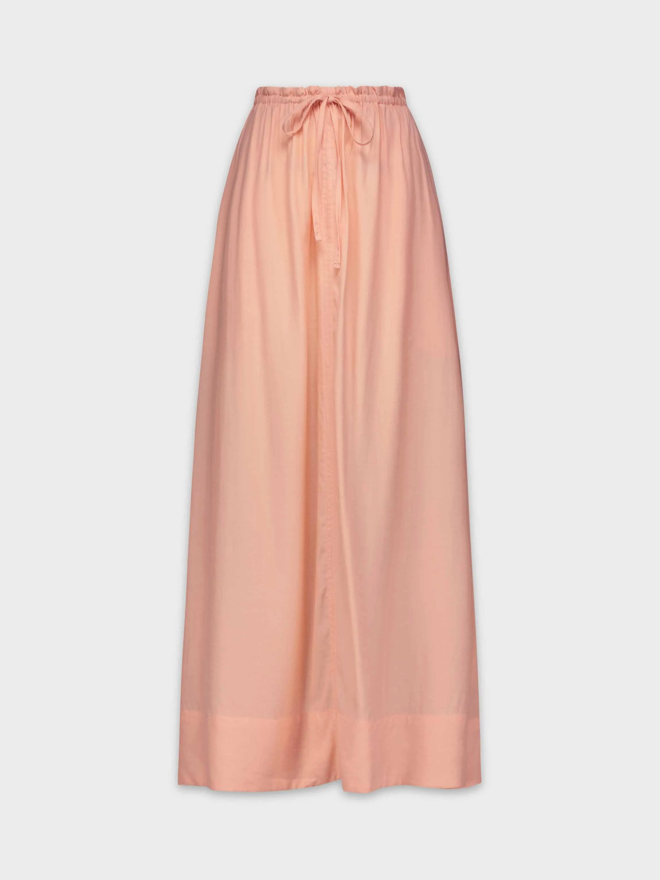 DRAWSTRING RUFFLE SKIRT-PEACH