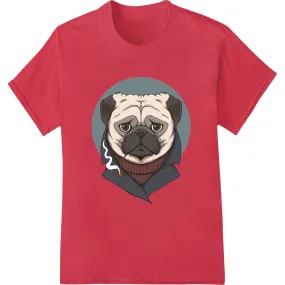 Edgy Pug Life Illustration DTF Print Heat Transfer