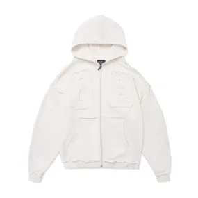 EIGHT ZIP HOODIE - CREAM