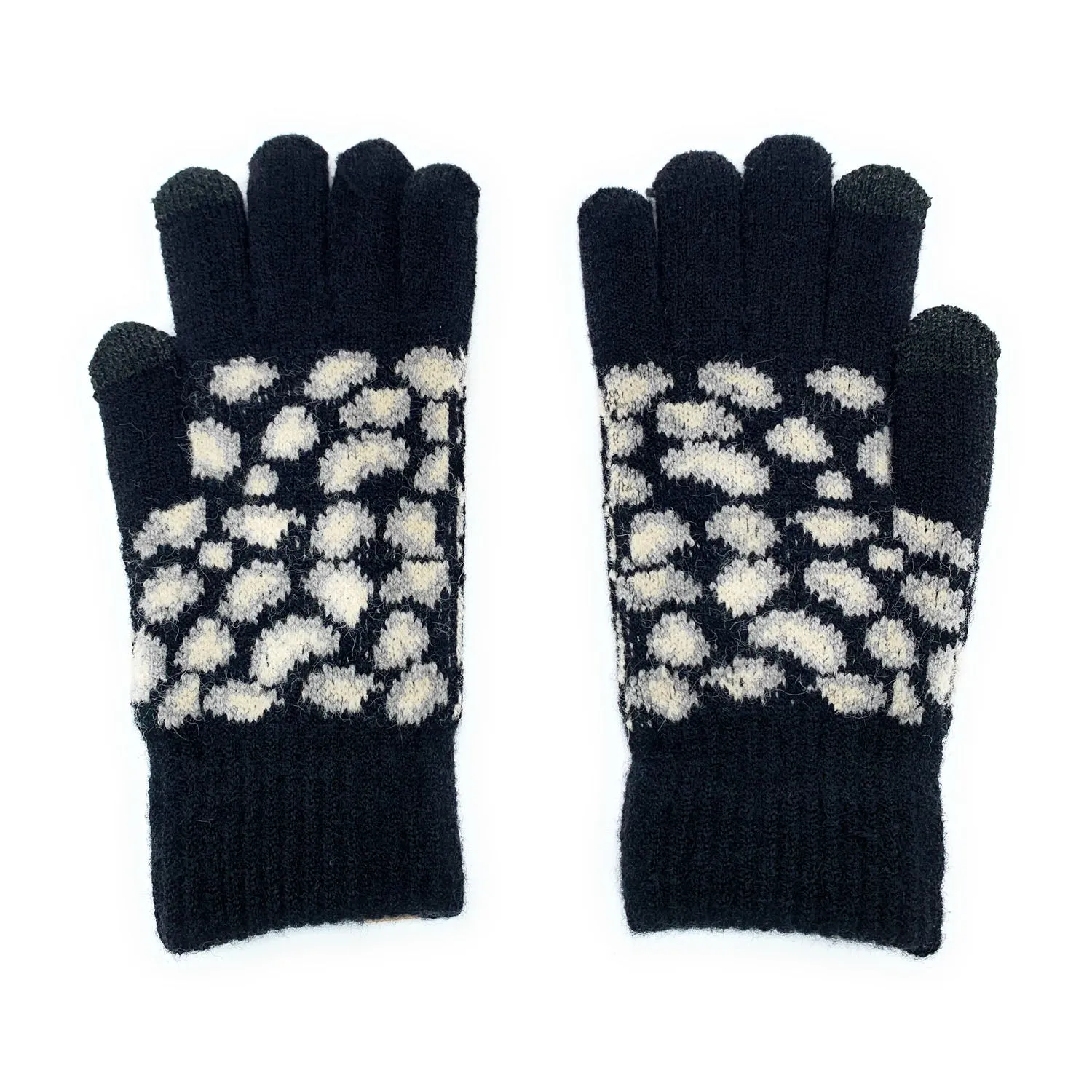 Empire Cove Winter Knit Ribbed Leopard Touch Screen Gloves