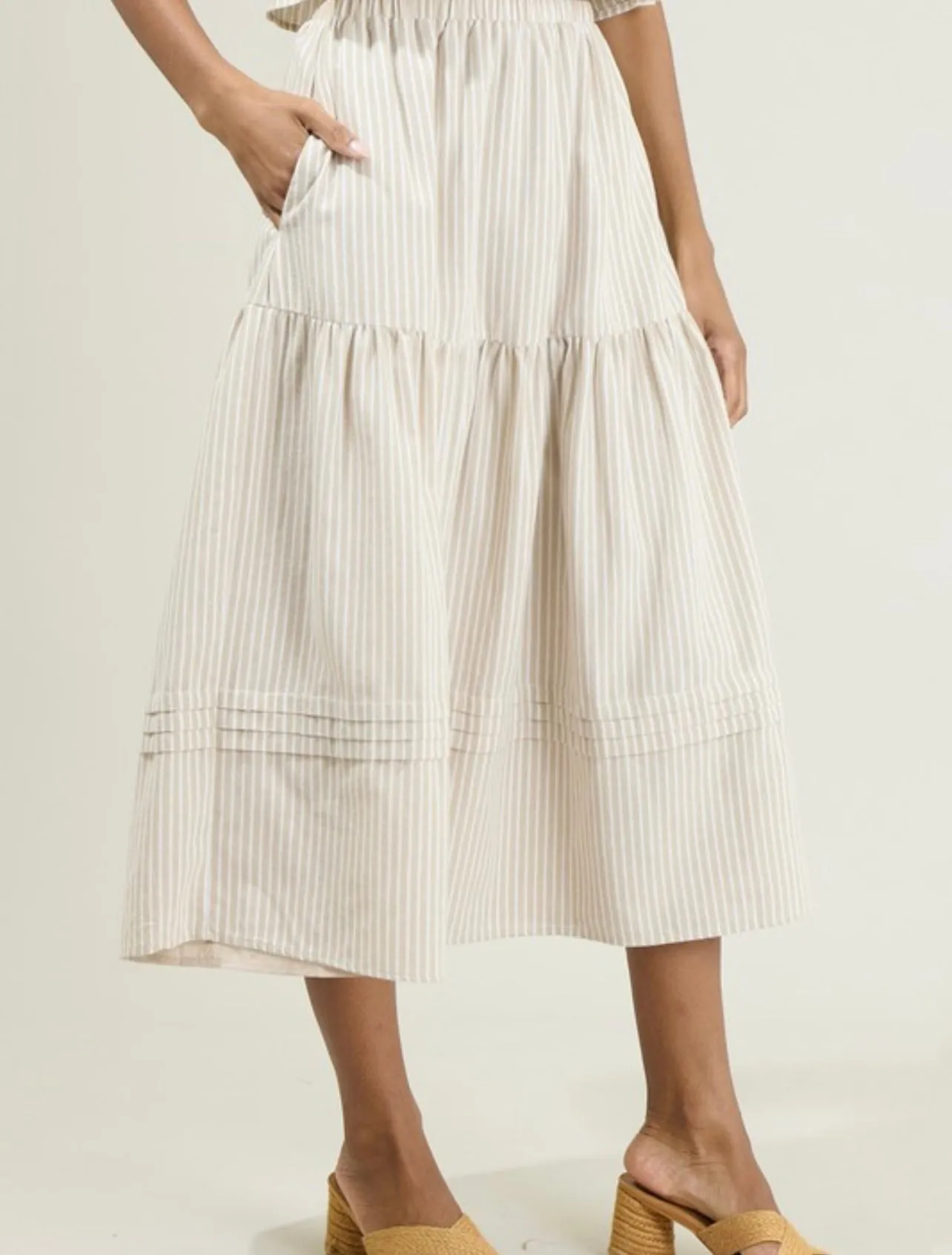 Everlanes Striped Midi Skirt