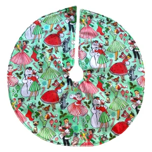 Exclusive Retro Christmas Print 14" Mini Tree Skirt