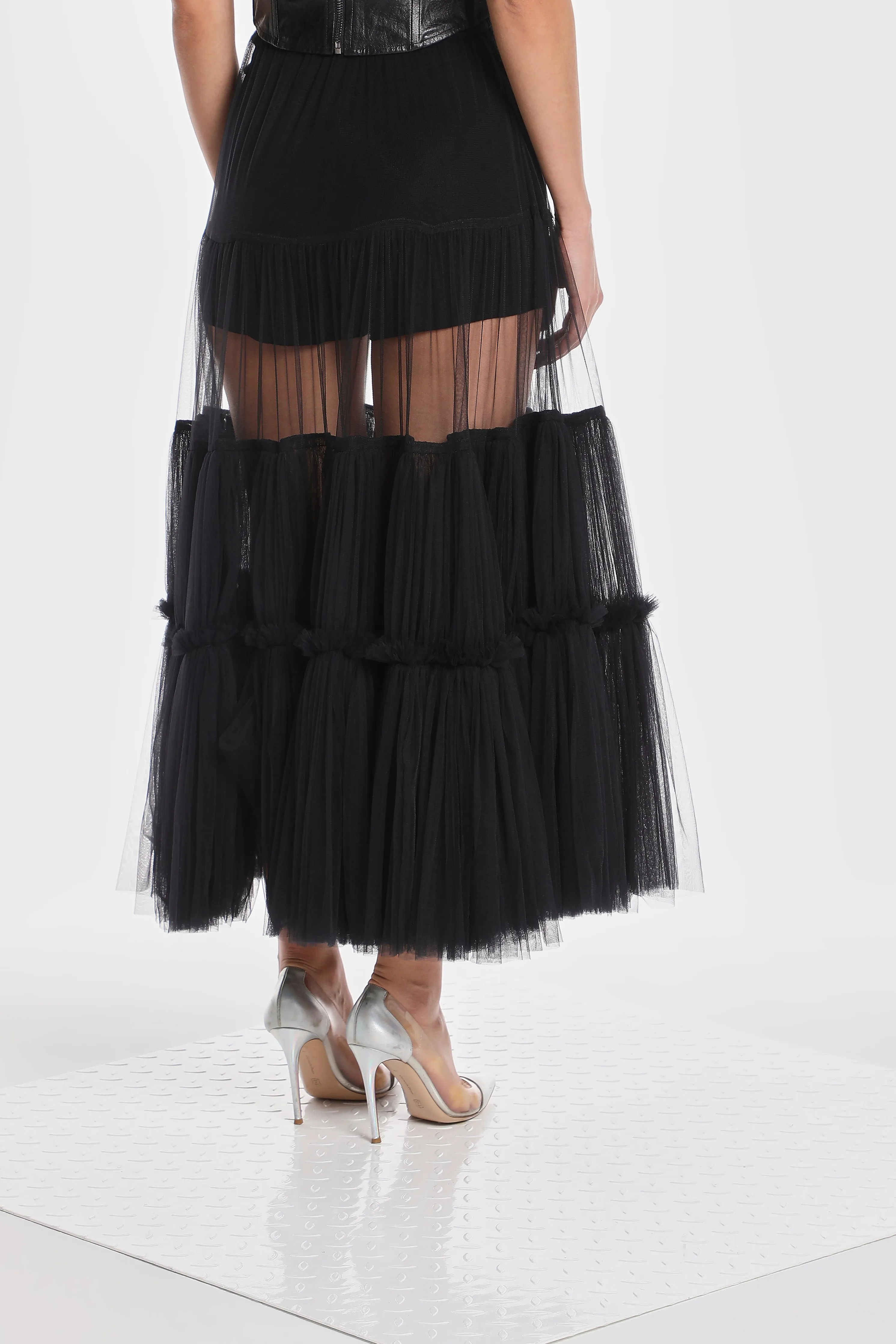 EXTRA VOLUME TIERED TULLE SKIRT