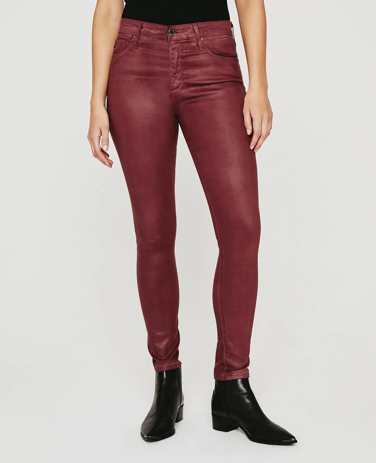 Farrah Skinny Ankle - Dark Sangria Leatherette