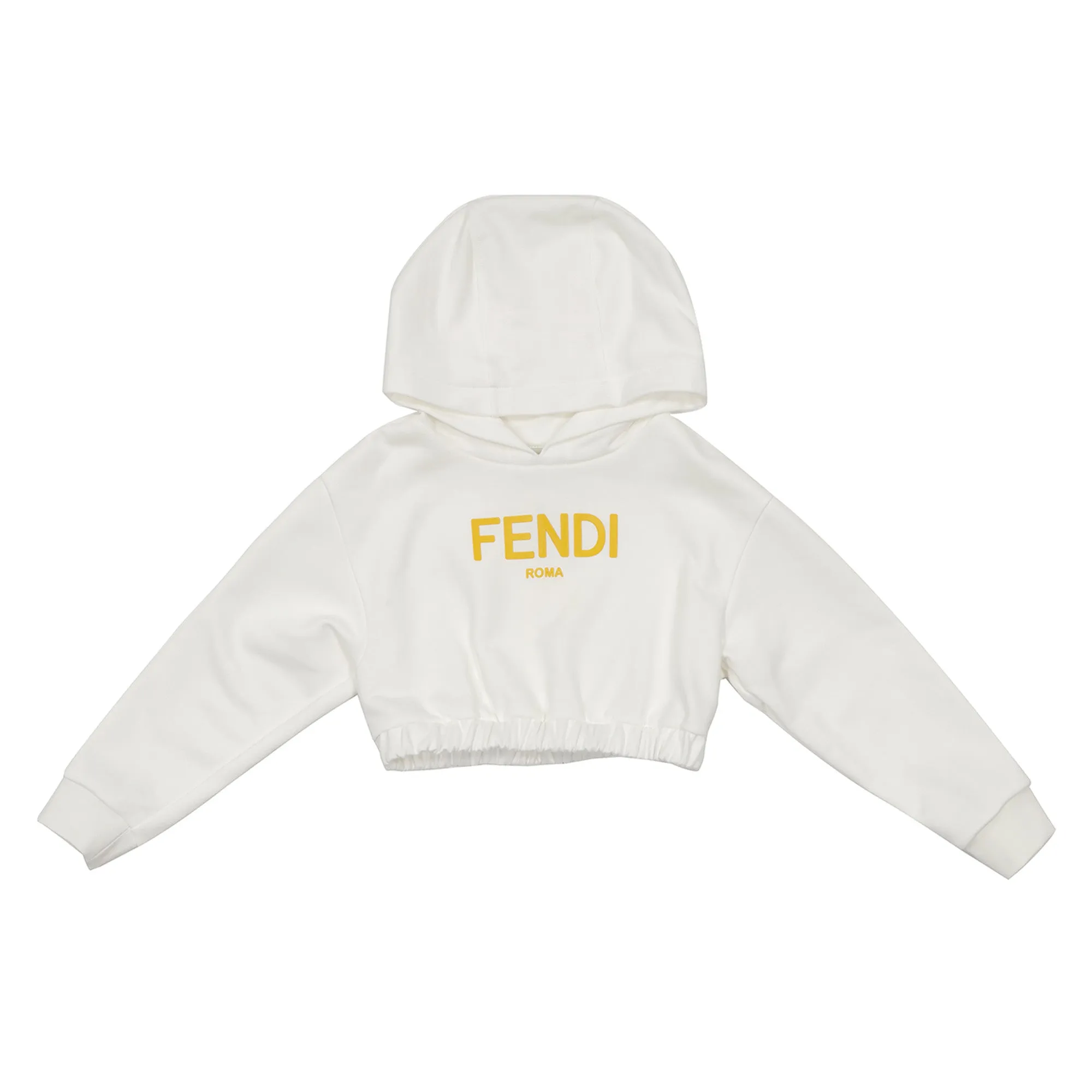 Fendi White Cropped Hoodie