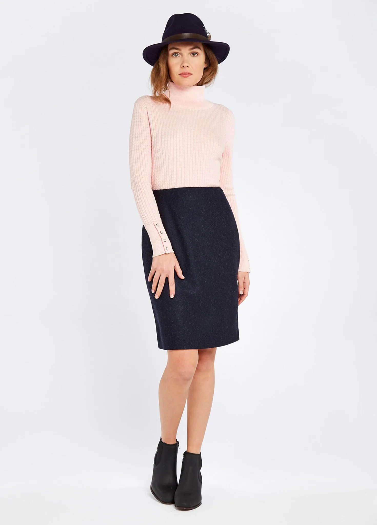 Fern Tweed Skirt - Navy