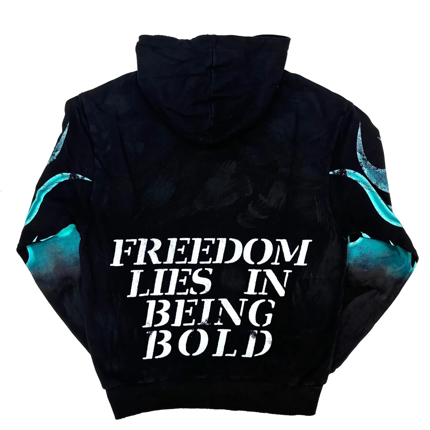 FIRST ROW Freedom Heavy Washed Graphic Hoodie