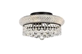 Four Light Flush Mount from the Primo Collection in Black And Clear Finish by Elegant Lighting