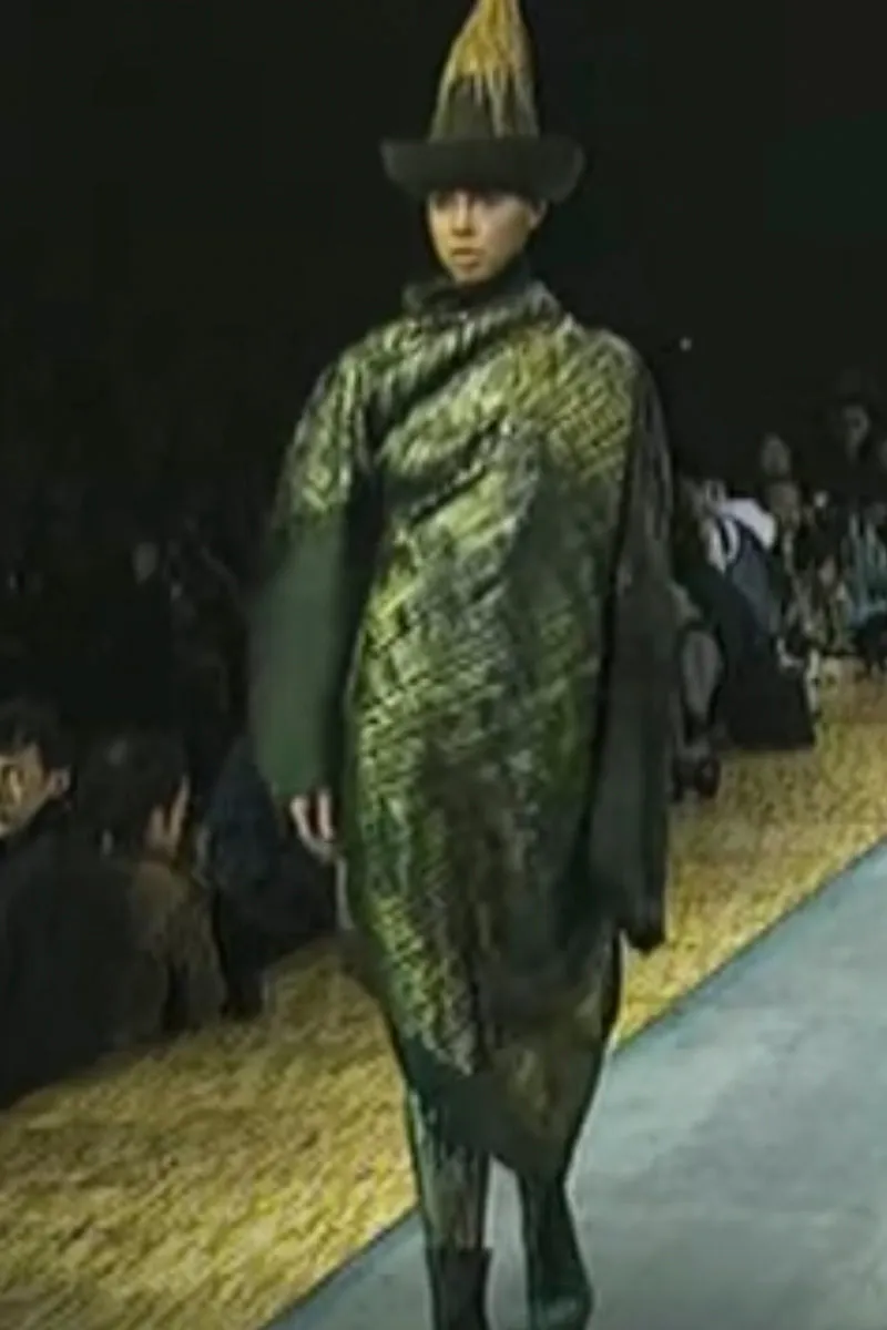 F/W 1994 Issey Miyake Asymmetrical Pleated Dress Metallic Deadstock