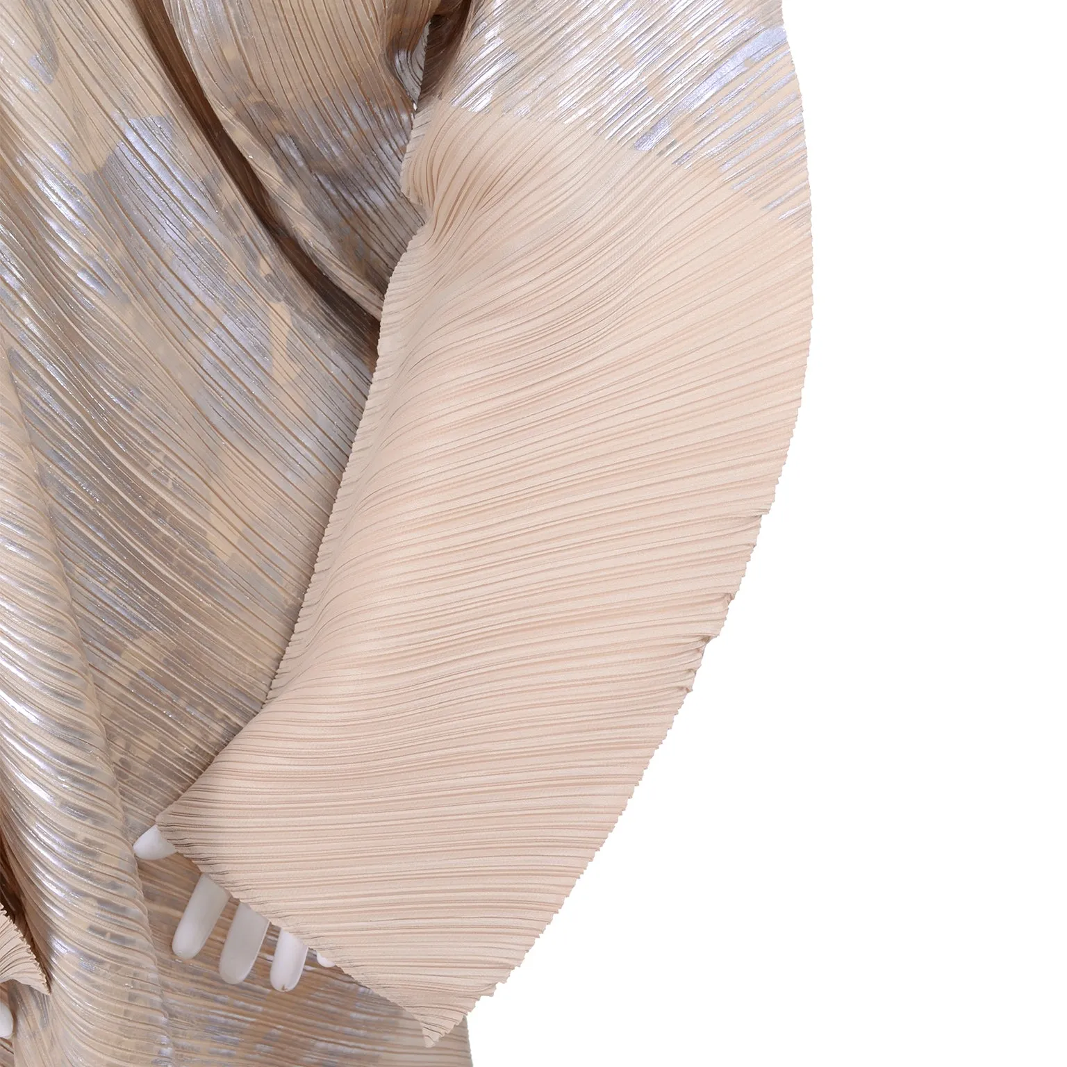 F/W 1994 Issey Miyake Asymmetrical Pleated Dress Metallic Deadstock