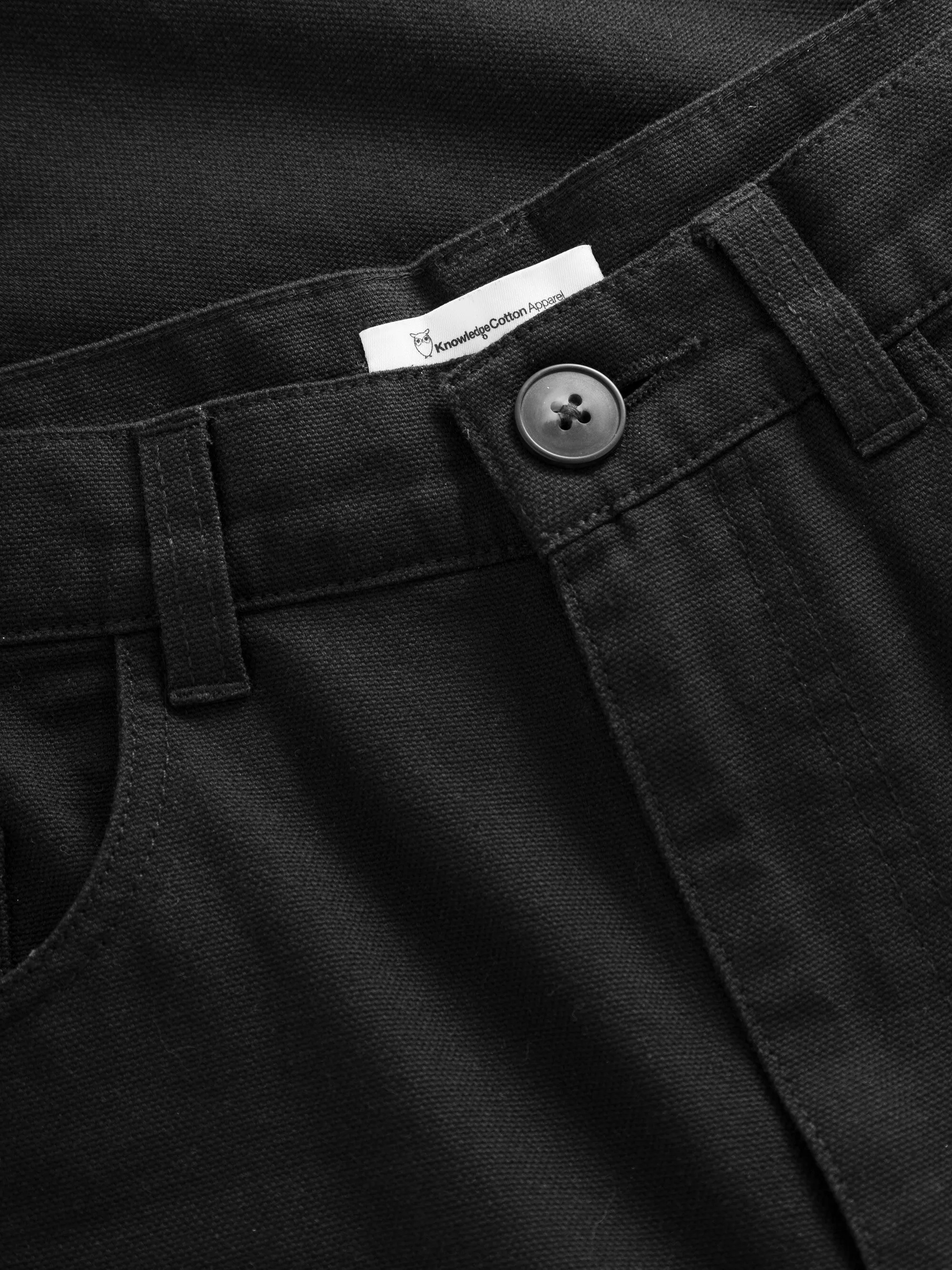 GALE straight mid-rise canvas 5-pocket pants - Black Jet