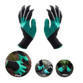 Garden Gloves With Claws ABS Plastic Garden Rubber Gloves Gardening Digging Planting Durable Waterproof Work Glove Outdoor