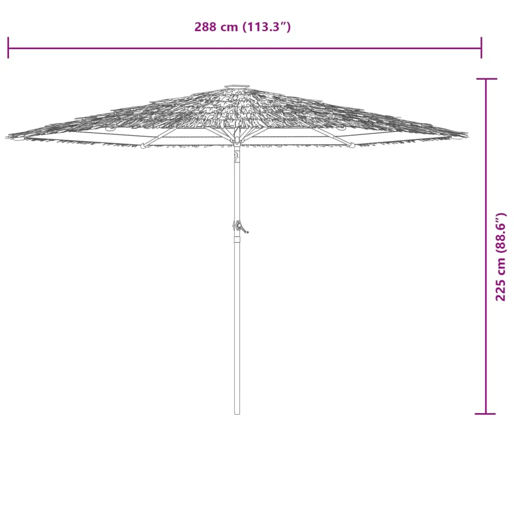 Garden Parasol with Steel Pole Blue 288x288x225 cm