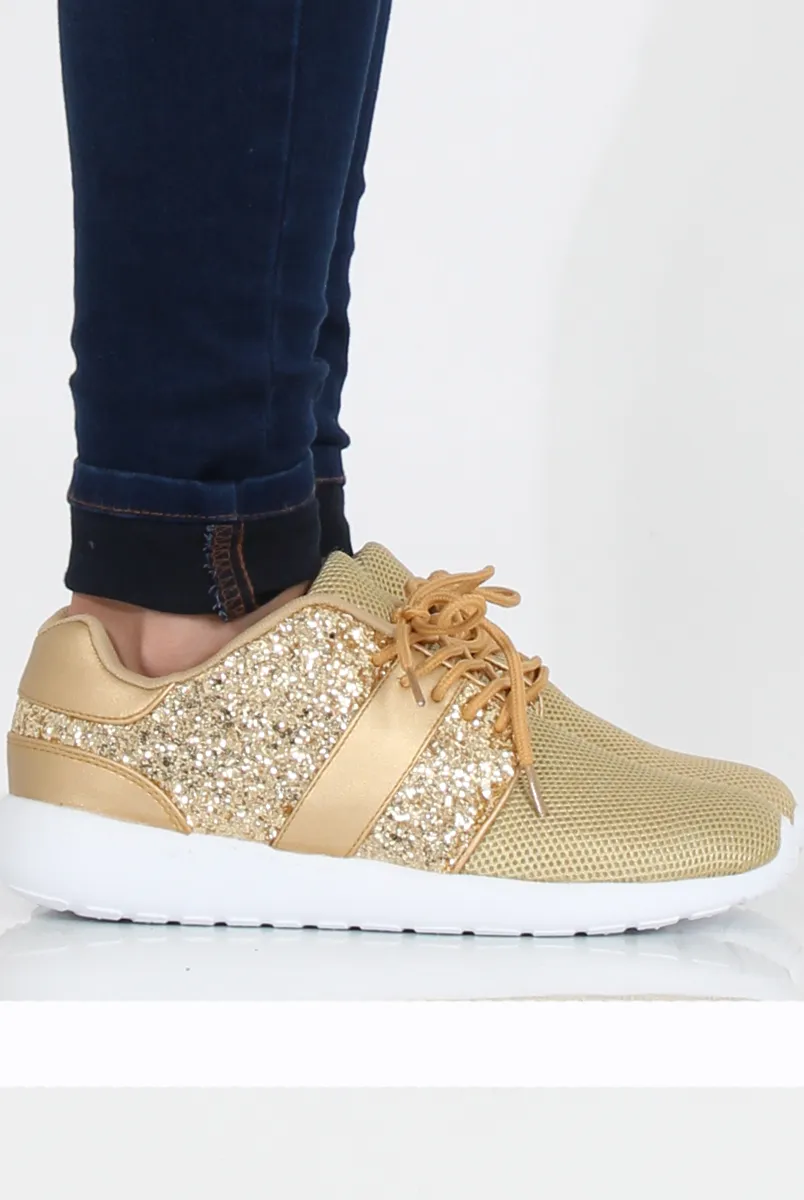 Gold Glitter Trainer - Rio