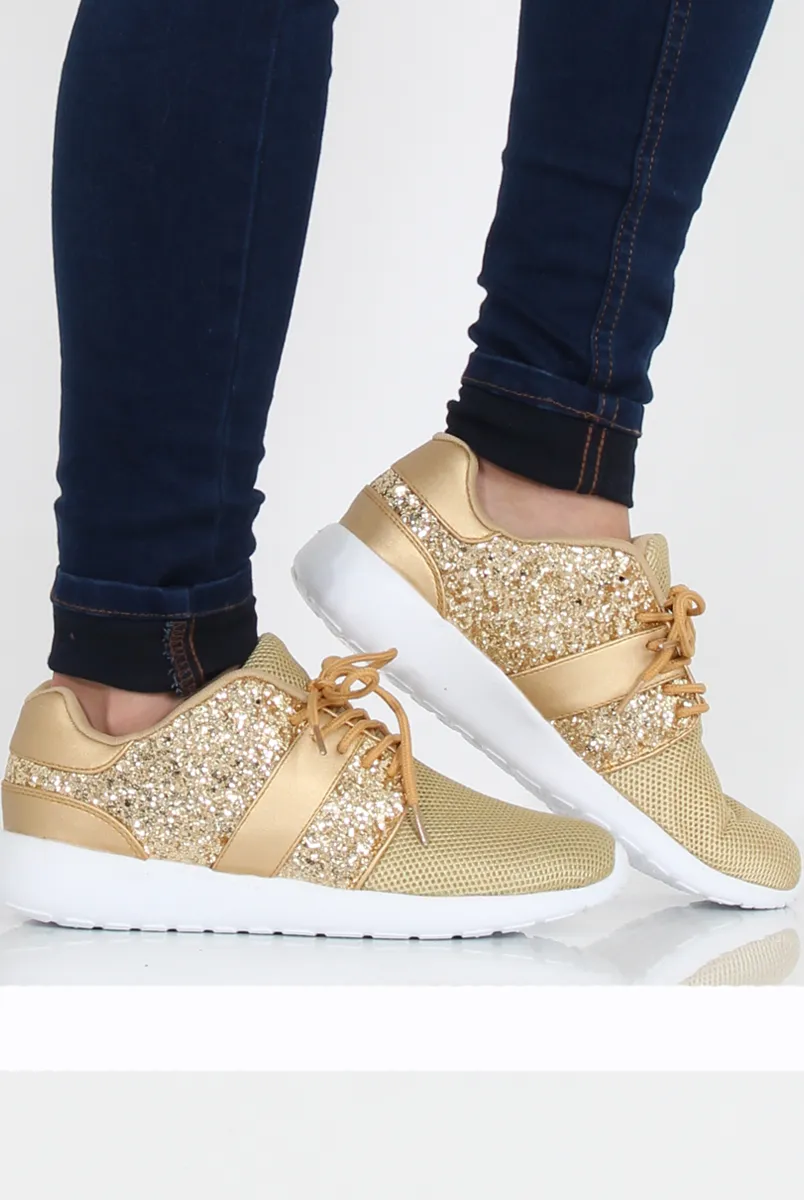 Gold Glitter Trainer - Rio