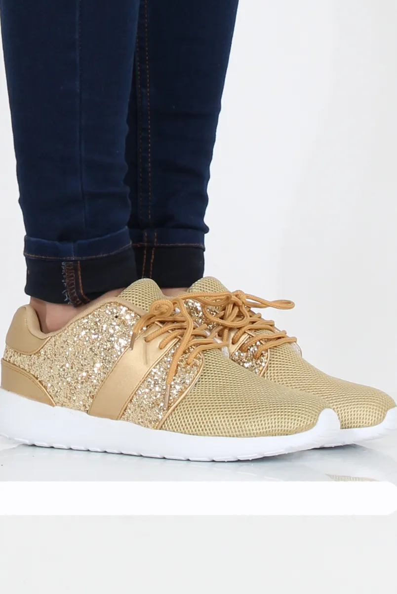 Gold Glitter Trainer - Rio