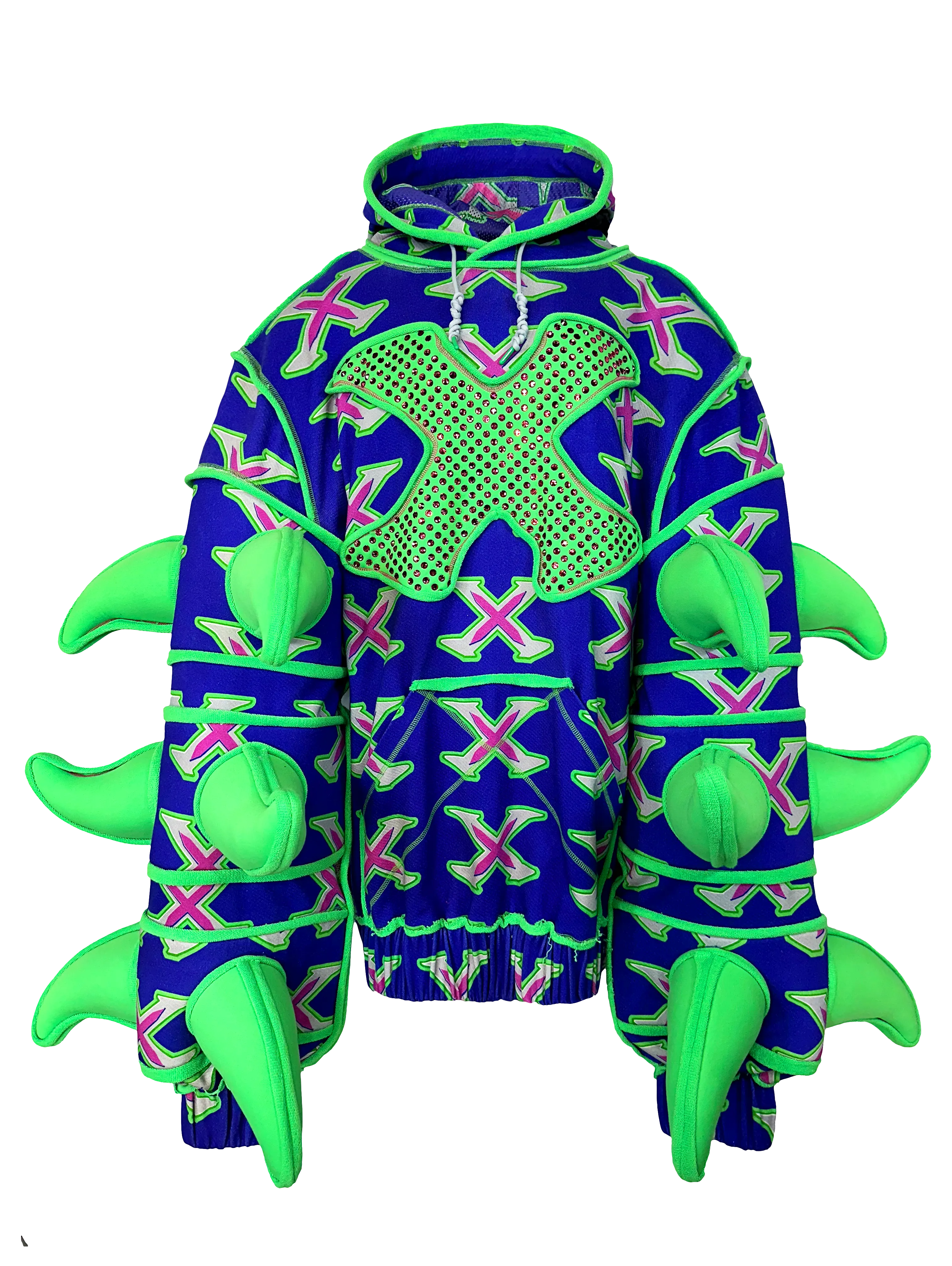 GRAPHIC HOODIE WITH SPIKES