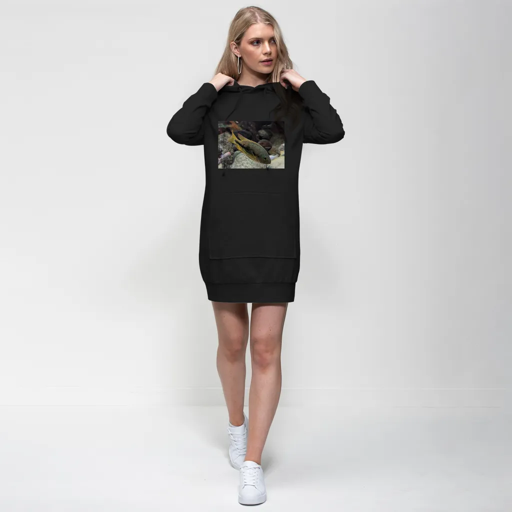 Green Orange Fish Premium Adult Hoodie Dress