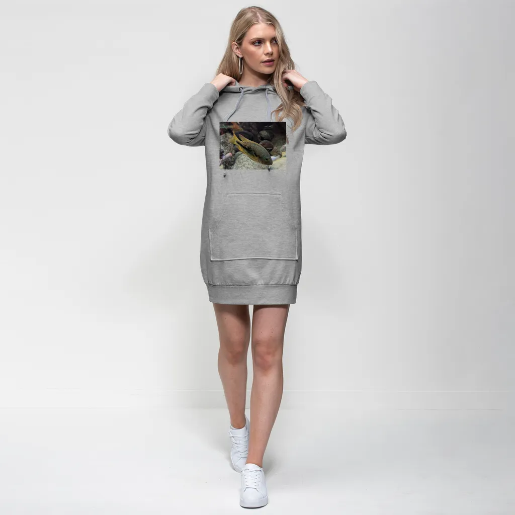 Green Orange Fish Premium Adult Hoodie Dress