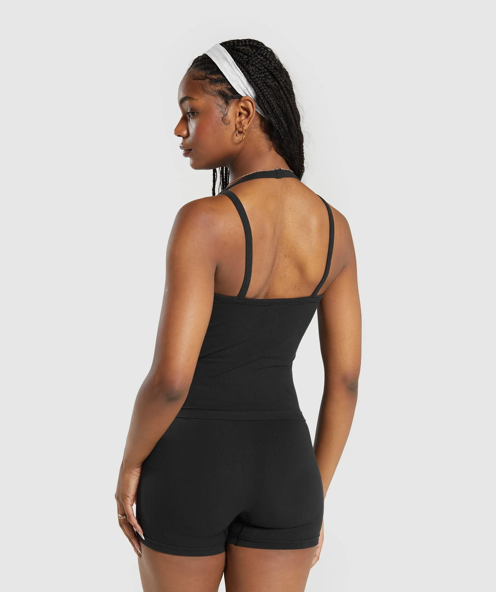 Gymshark Ribbed Cotton Seamless Tank - Black