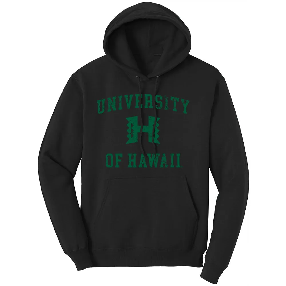 Hawaii Rainbow Warriors Distressed Retro Logo Pullover Hoodie