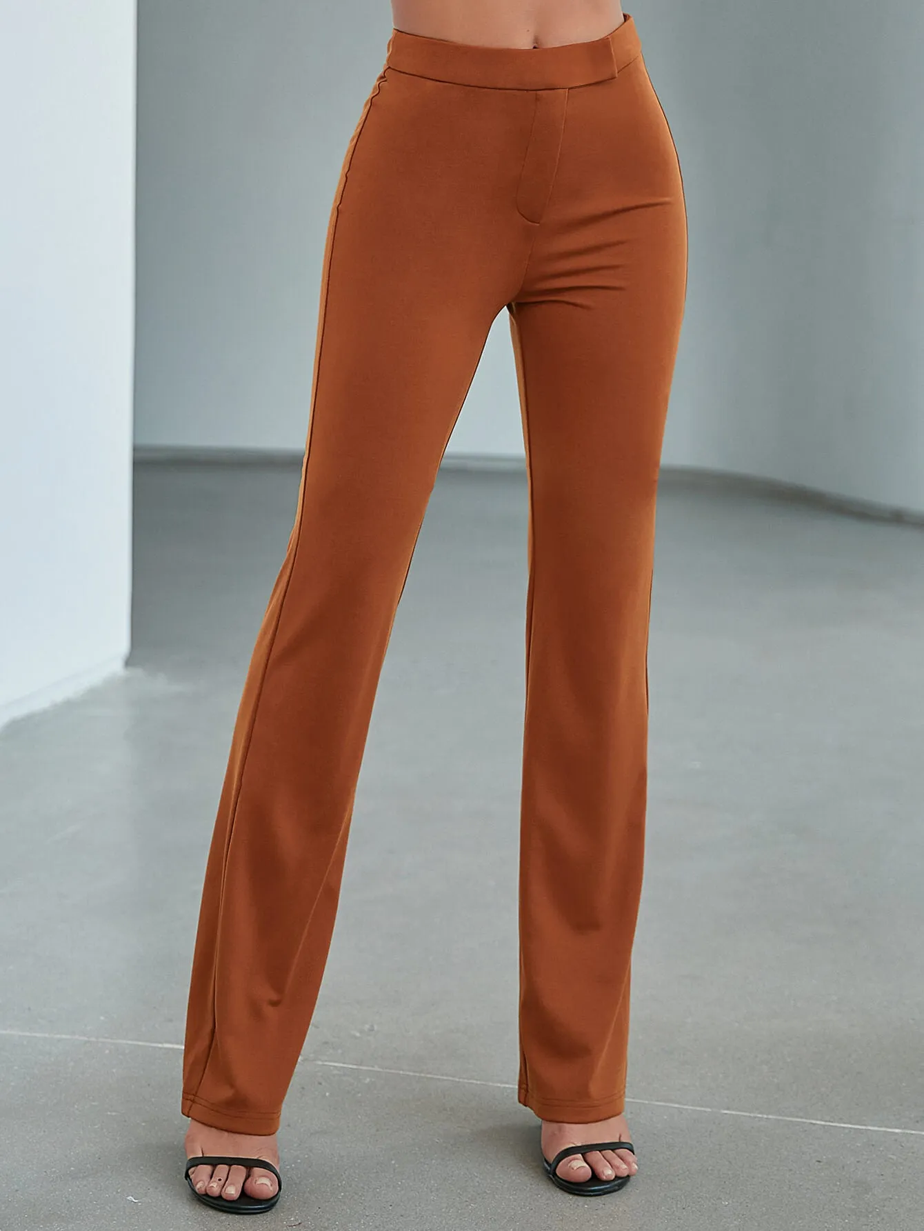 High-Rise Waist Straight Leg Pants