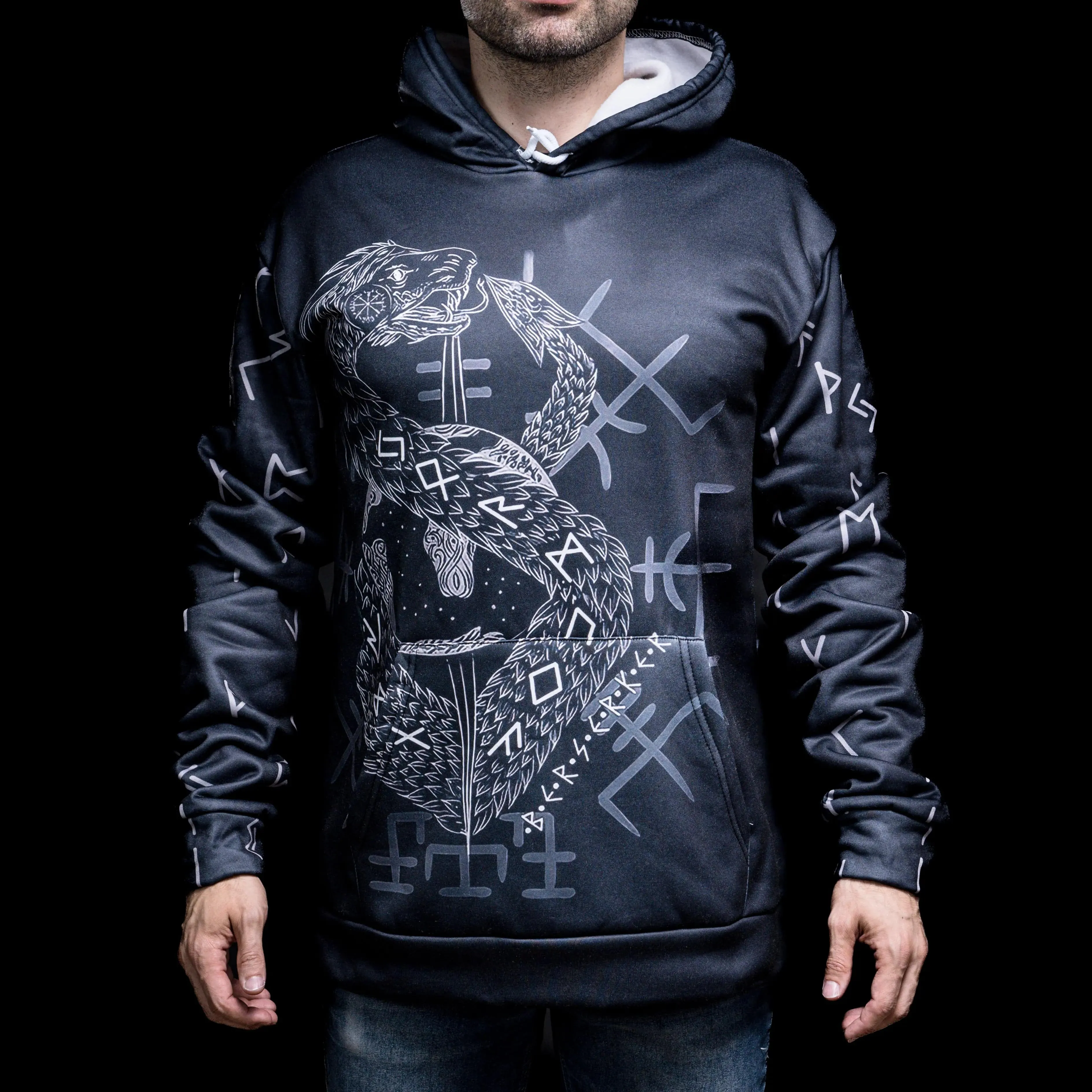 Hoodie Viking "Hoodie Infinity Ouroboros et Vegvisir"