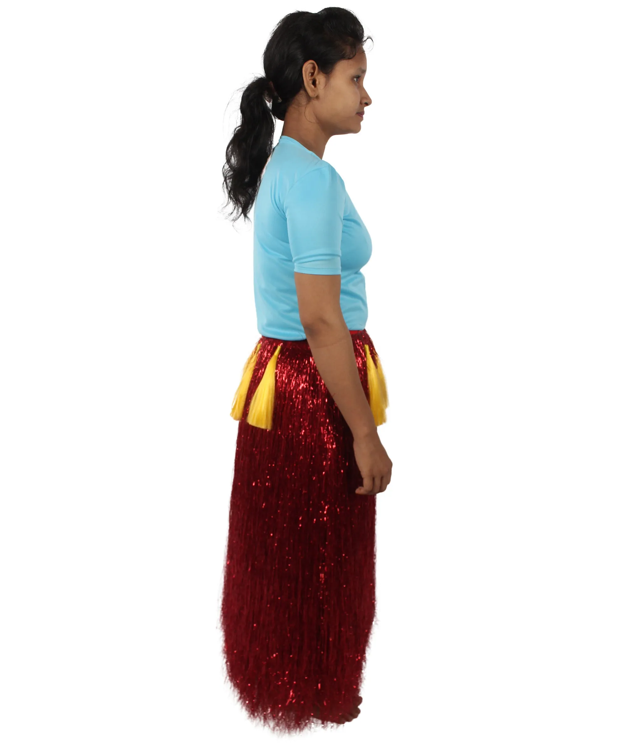 HPO Adult Unisex Hawaiian Tinsel Hula Grass Skirt Costume for Luau | Multiple Size & Color Options | Tinsel Materials