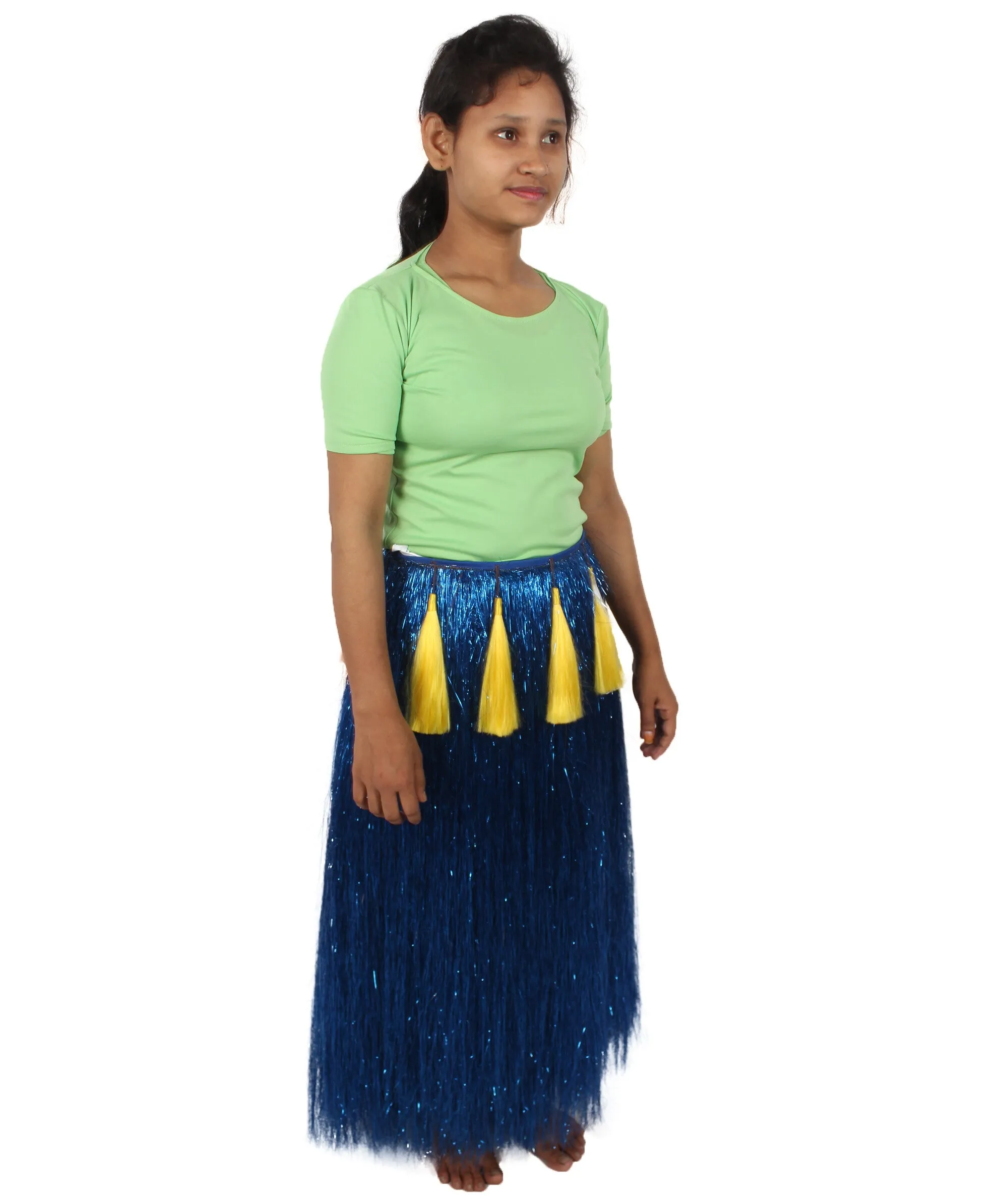 HPO Adult Unisex Hawaiian Tinsel Hula Grass Skirt Costume for Luau | Multiple Size & Color Options | Tinsel Materials