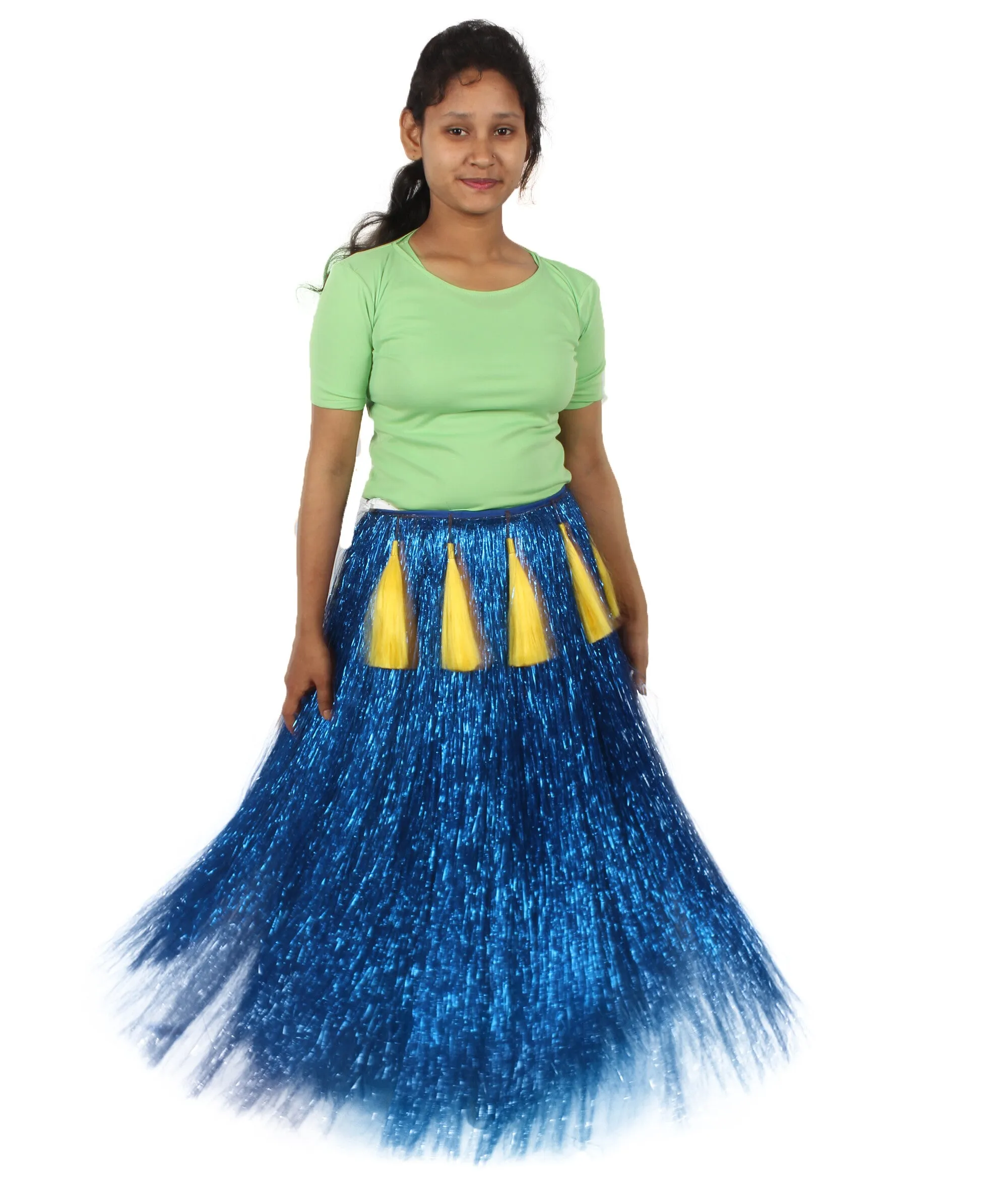 HPO Adult Unisex Hawaiian Tinsel Hula Grass Skirt Costume for Luau | Multiple Size & Color Options | Tinsel Materials