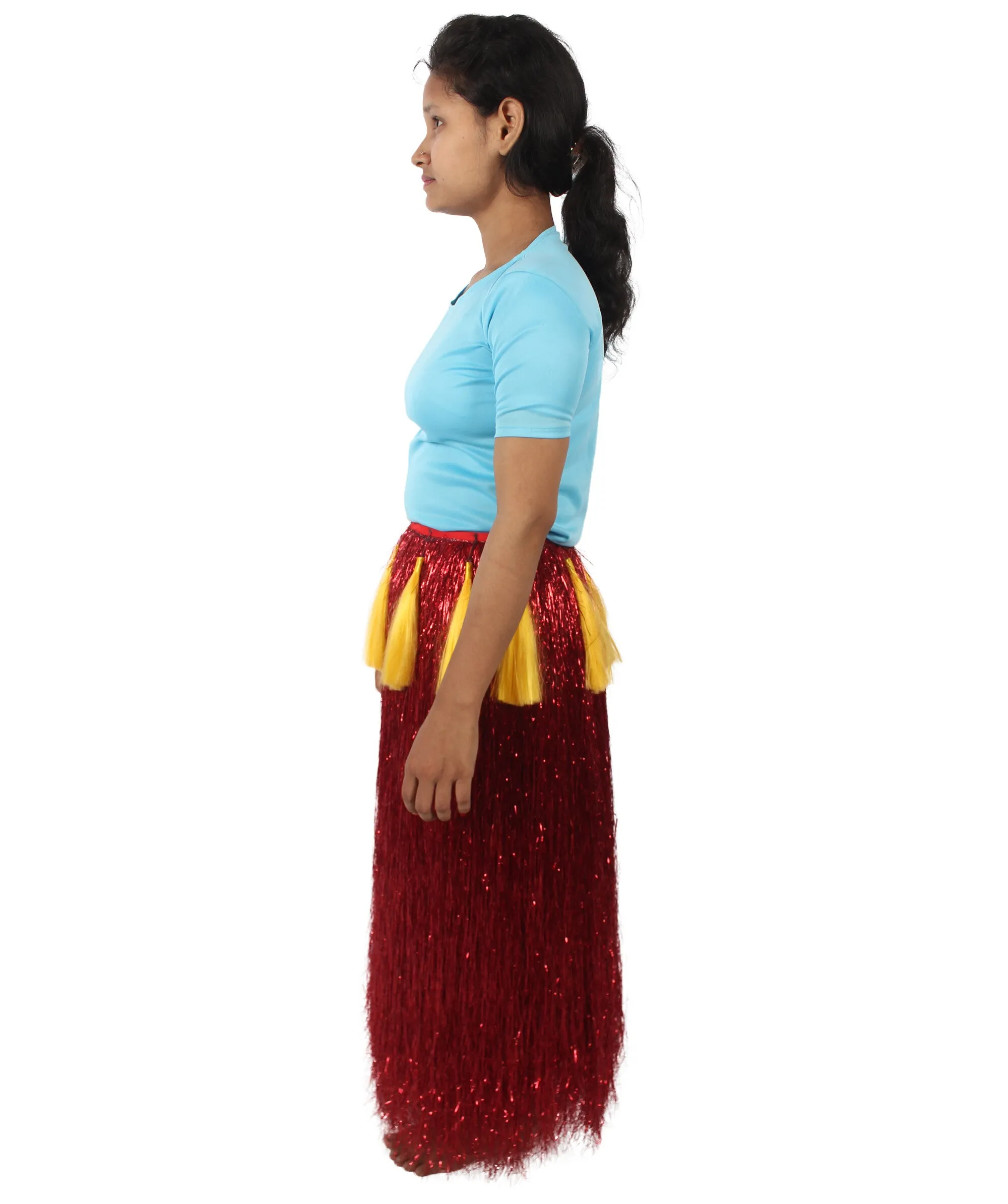 HPO Adult Unisex Hawaiian Tinsel Hula Grass Skirt Costume for Luau | Multiple Size & Color Options | Tinsel Materials