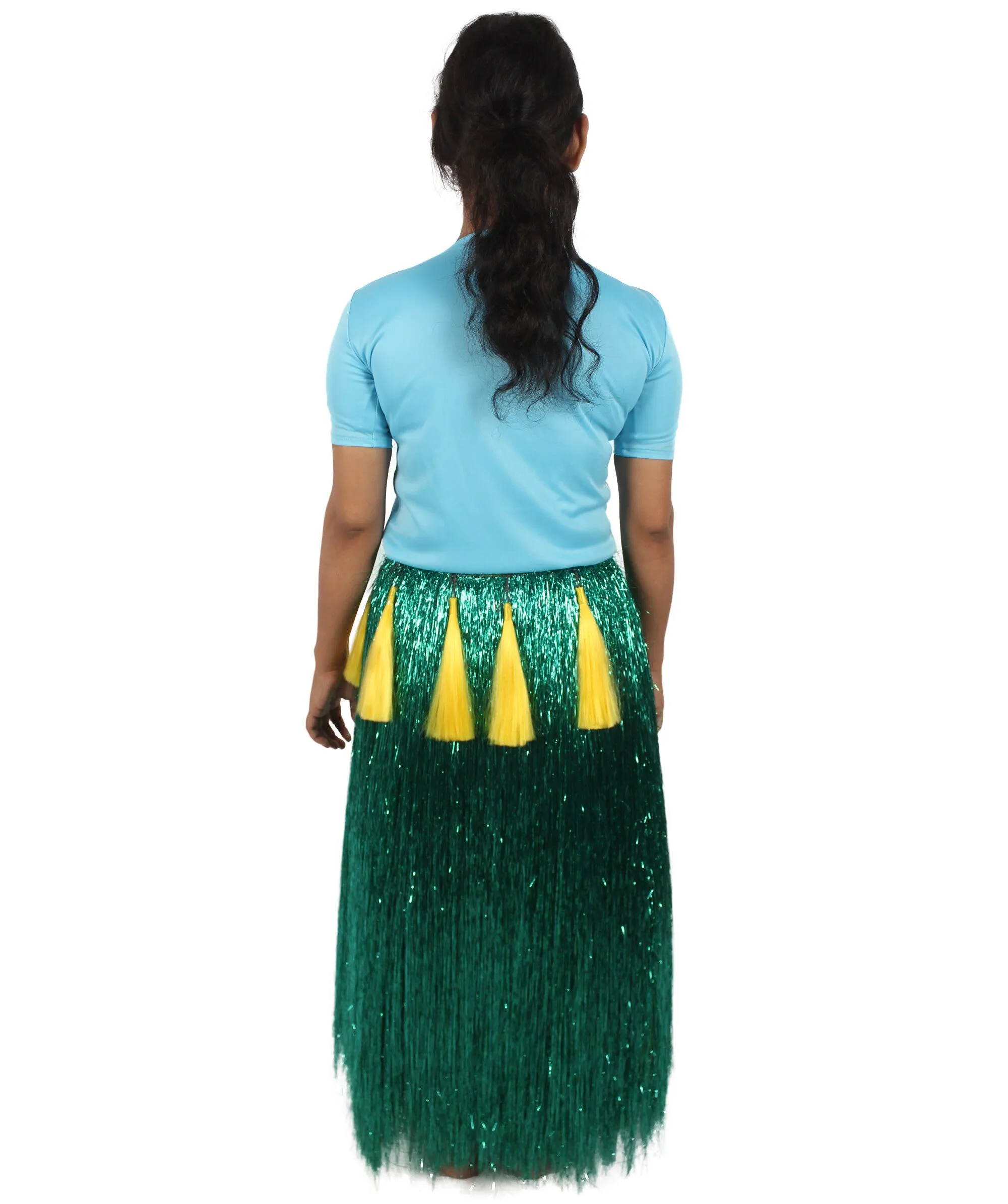 HPO Adult Unisex Hawaiian Tinsel Hula Grass Skirt Costume for Luau | Multiple Size & Color Options | Tinsel Materials