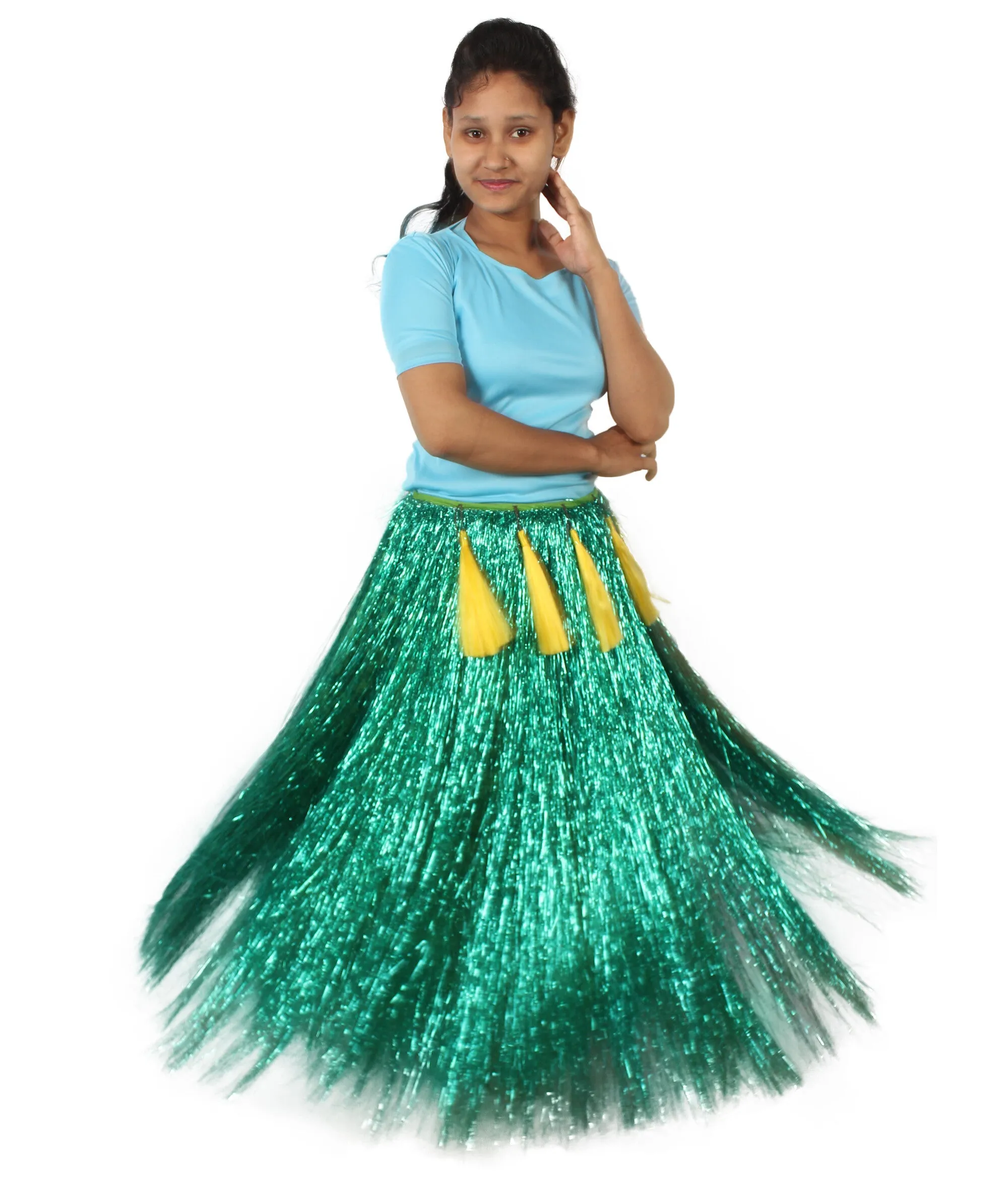 HPO Adult Unisex Hawaiian Tinsel Hula Grass Skirt Costume for Luau | Multiple Size & Color Options | Tinsel Materials