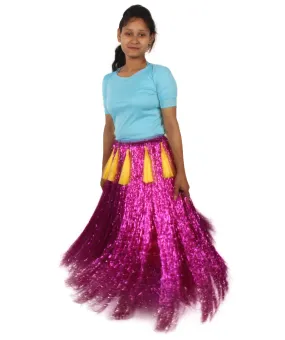 HPO Adult Unisex Hawaiian Tinsel Hula Grass Skirt Costume for Luau | Multiple Size & Color Options | Tinsel Materials