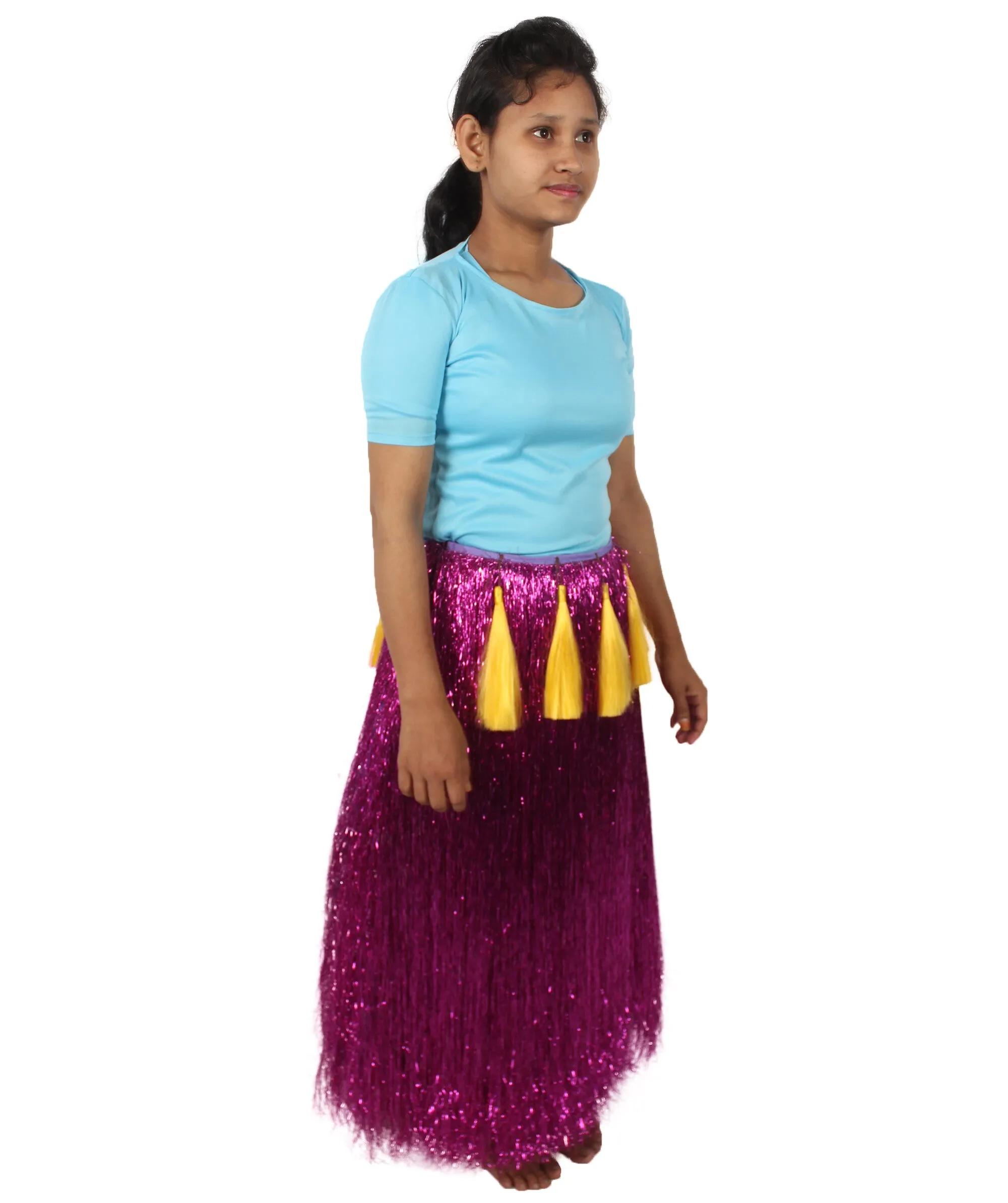 HPO Adult Unisex Hawaiian Tinsel Hula Grass Skirt Costume for Luau | Multiple Size & Color Options | Tinsel Materials