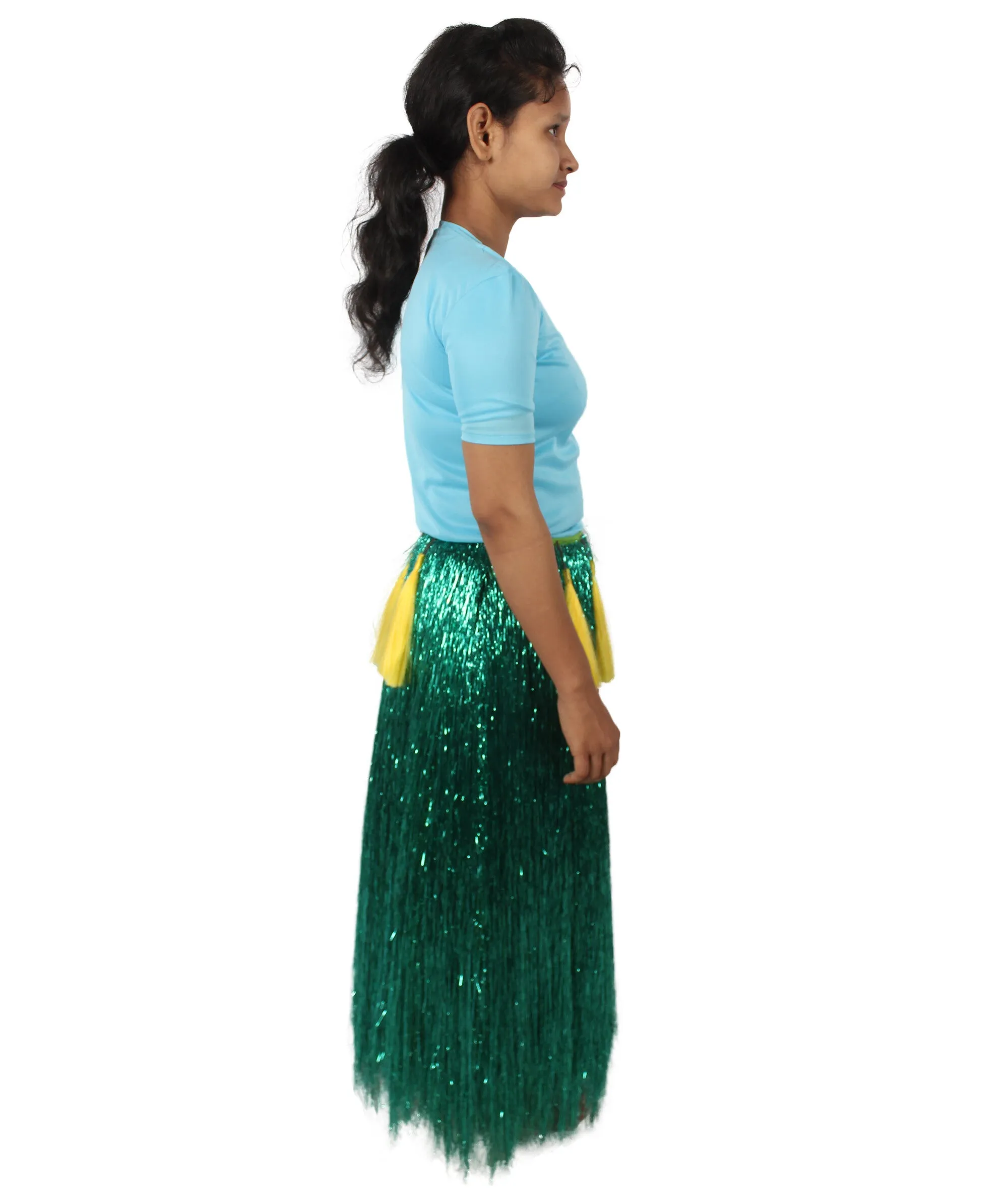 HPO Adult Unisex Hawaiian Tinsel Hula Grass Skirt Costume for Luau | Multiple Size & Color Options | Tinsel Materials