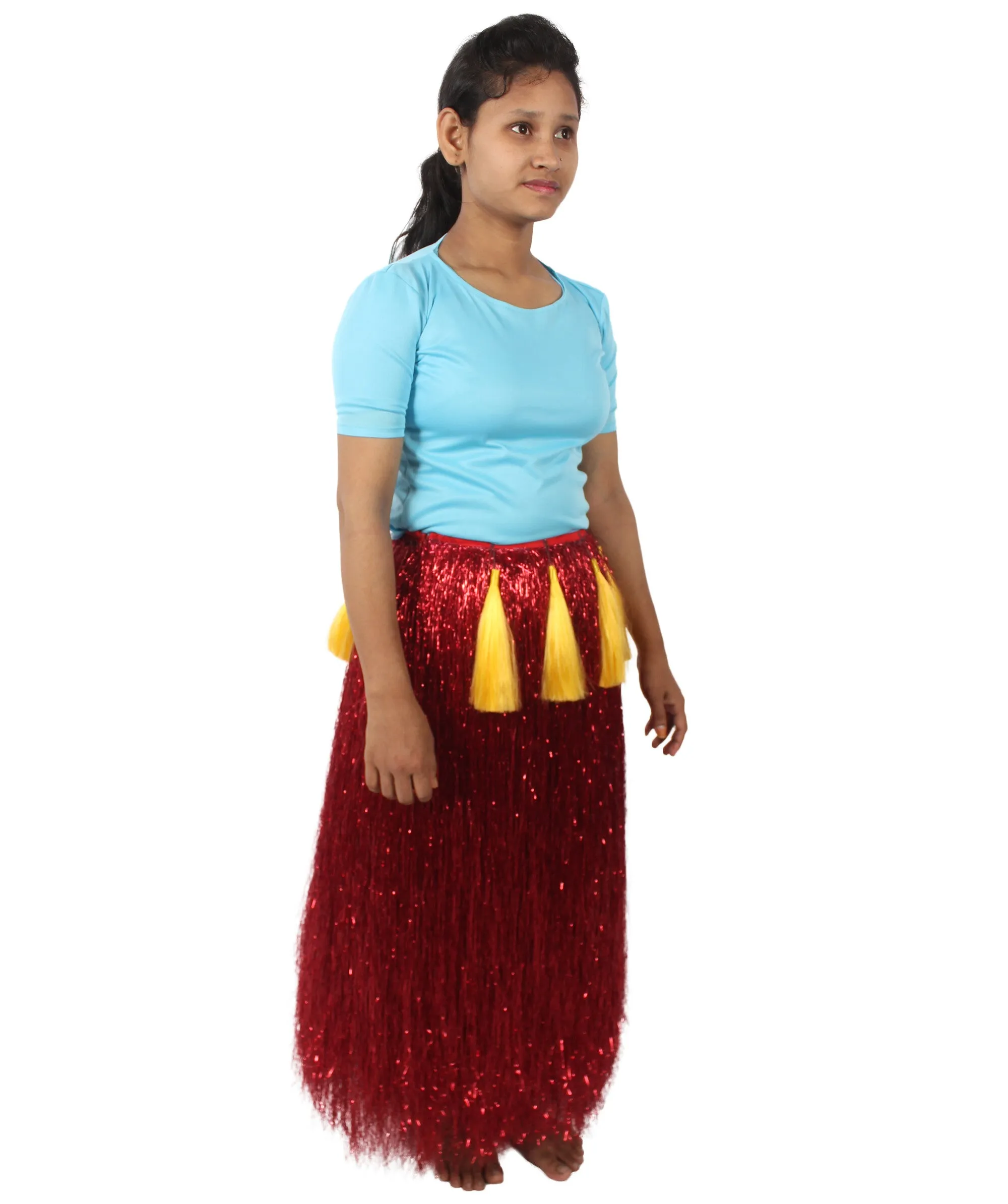 HPO Adult Unisex Hawaiian Tinsel Hula Grass Skirt Costume for Luau | Multiple Size & Color Options | Tinsel Materials