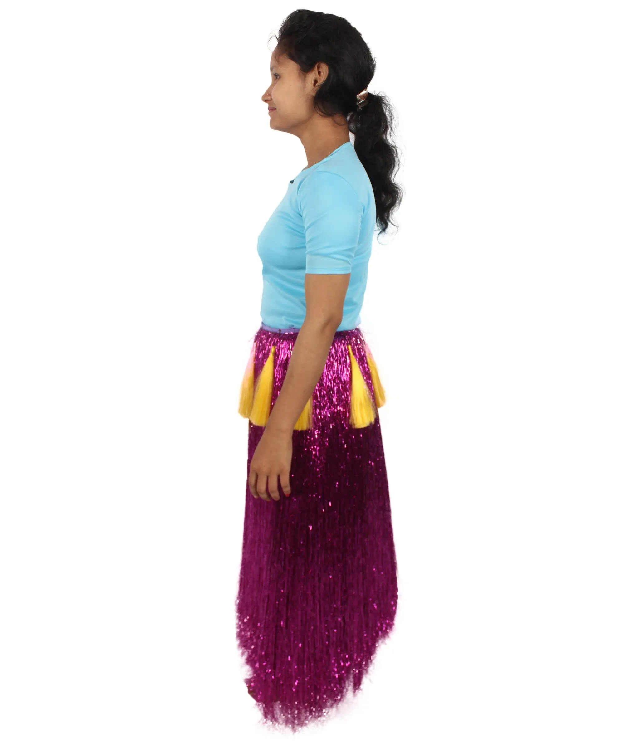 HPO Adult Unisex Hawaiian Tinsel Hula Grass Skirt Costume for Luau | Multiple Size & Color Options | Tinsel Materials