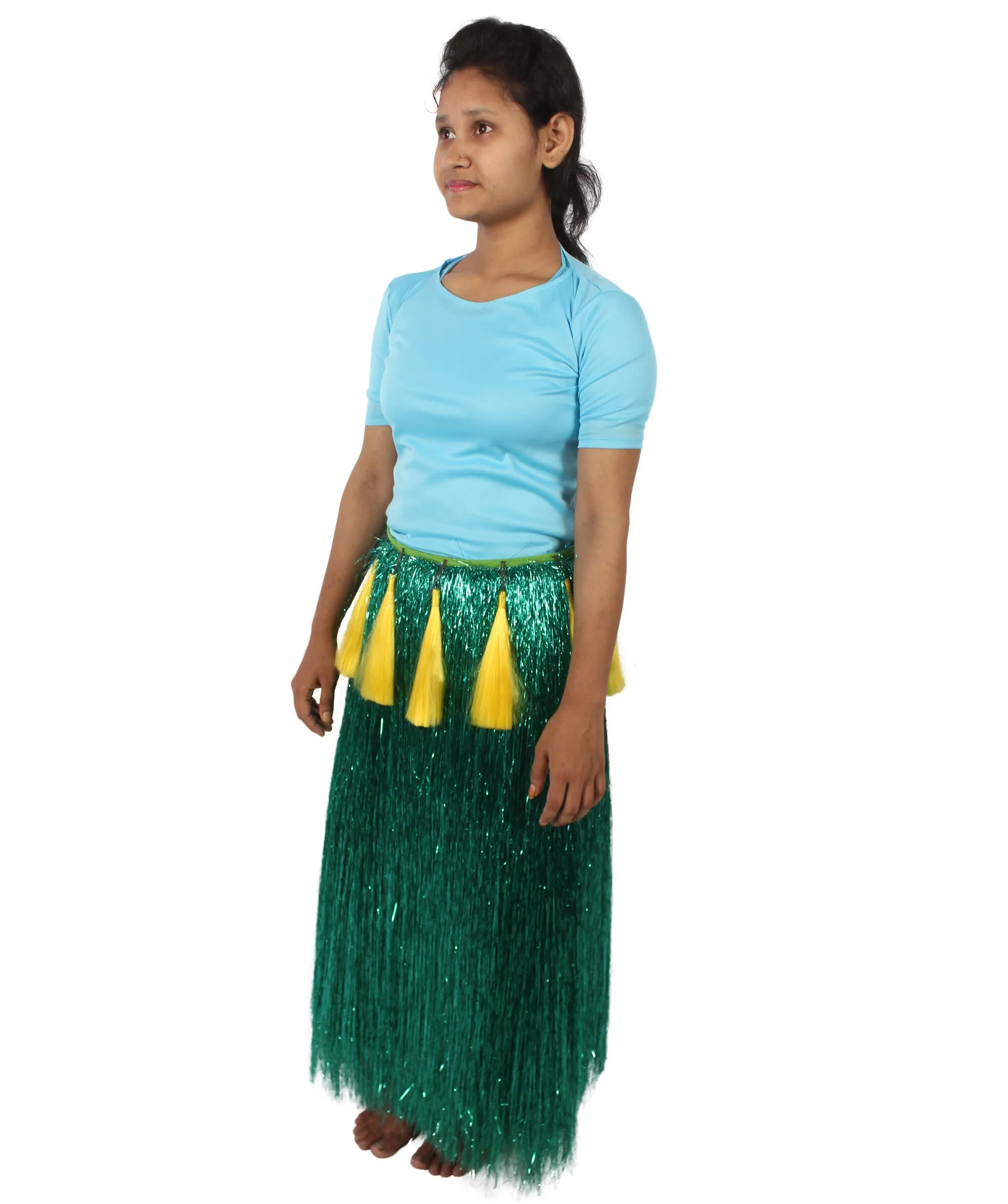 HPO Adult Unisex Hawaiian Tinsel Hula Grass Skirt Costume for Luau | Multiple Size & Color Options | Tinsel Materials