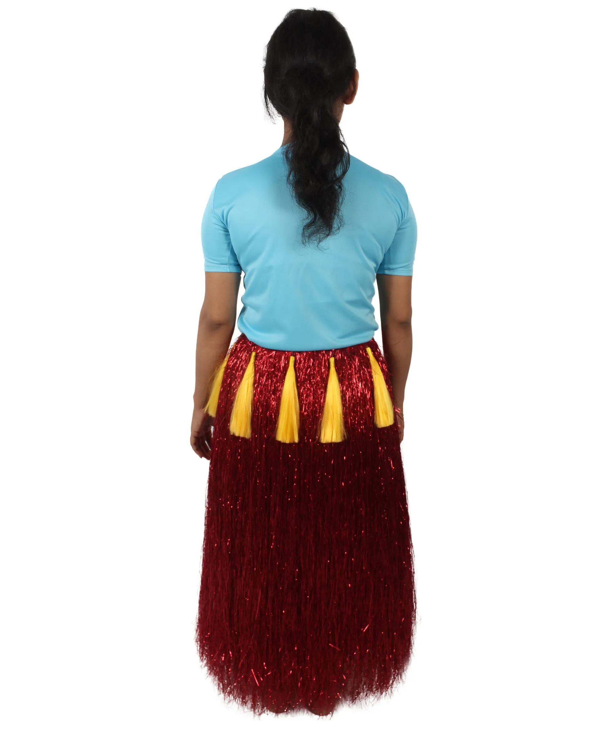 HPO Adult Unisex Hawaiian Tinsel Hula Grass Skirt Costume for Luau | Multiple Size & Color Options | Tinsel Materials